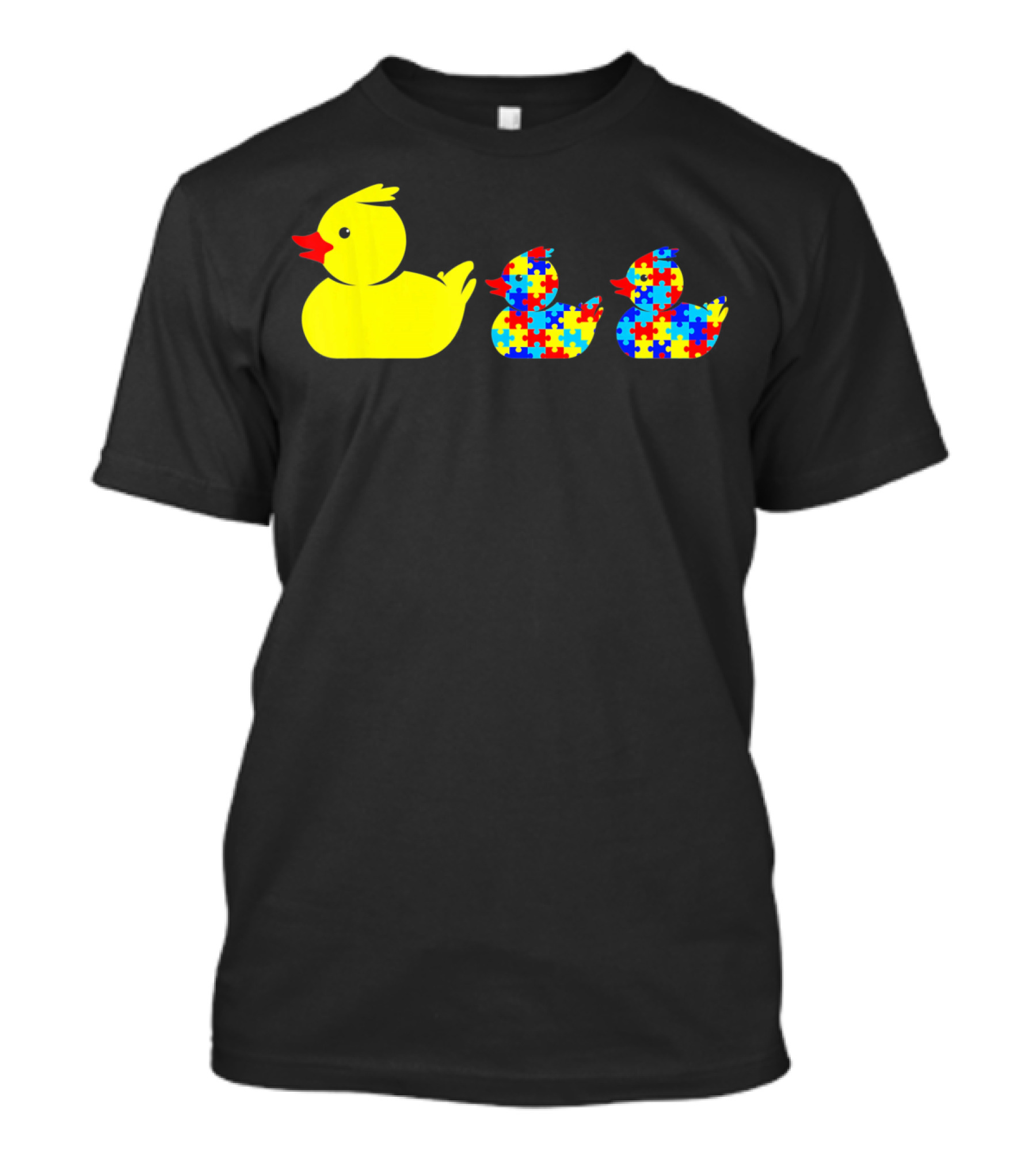 Duck Autism Awareness Puzzle Pattern Ducks T-Shirt