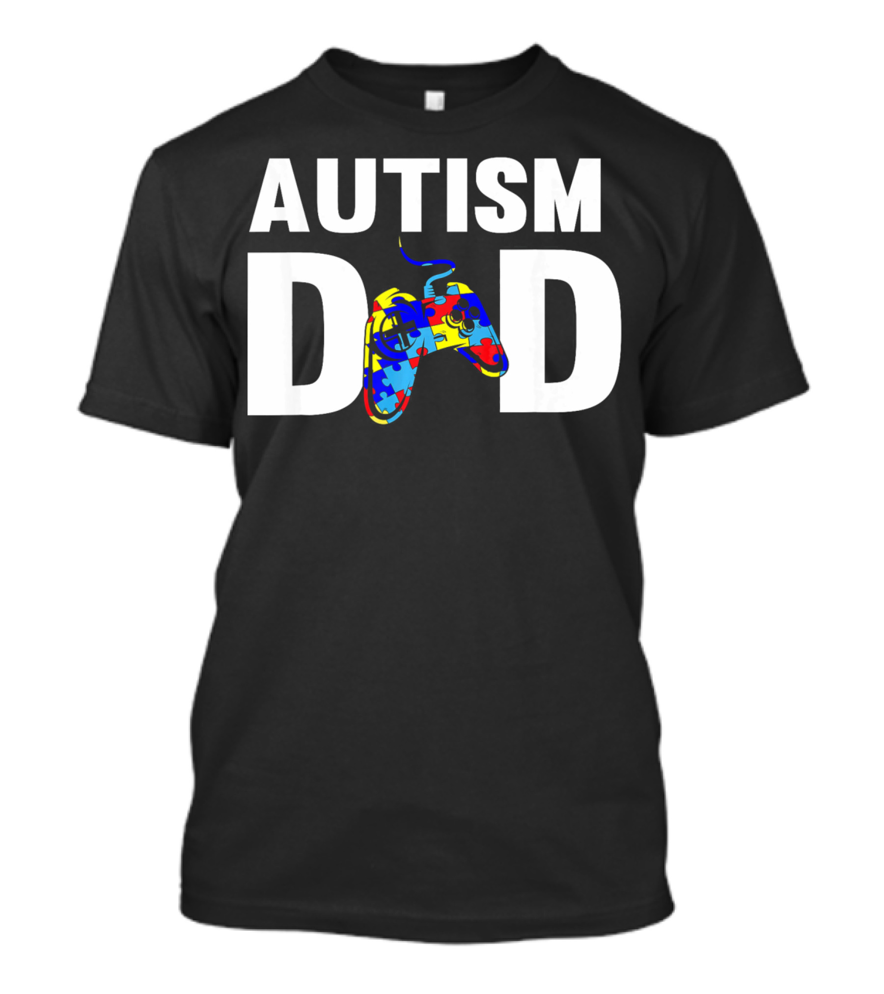 Father's Day Gamer Autism Dad Awareness Controller Puzzle T-Shirt