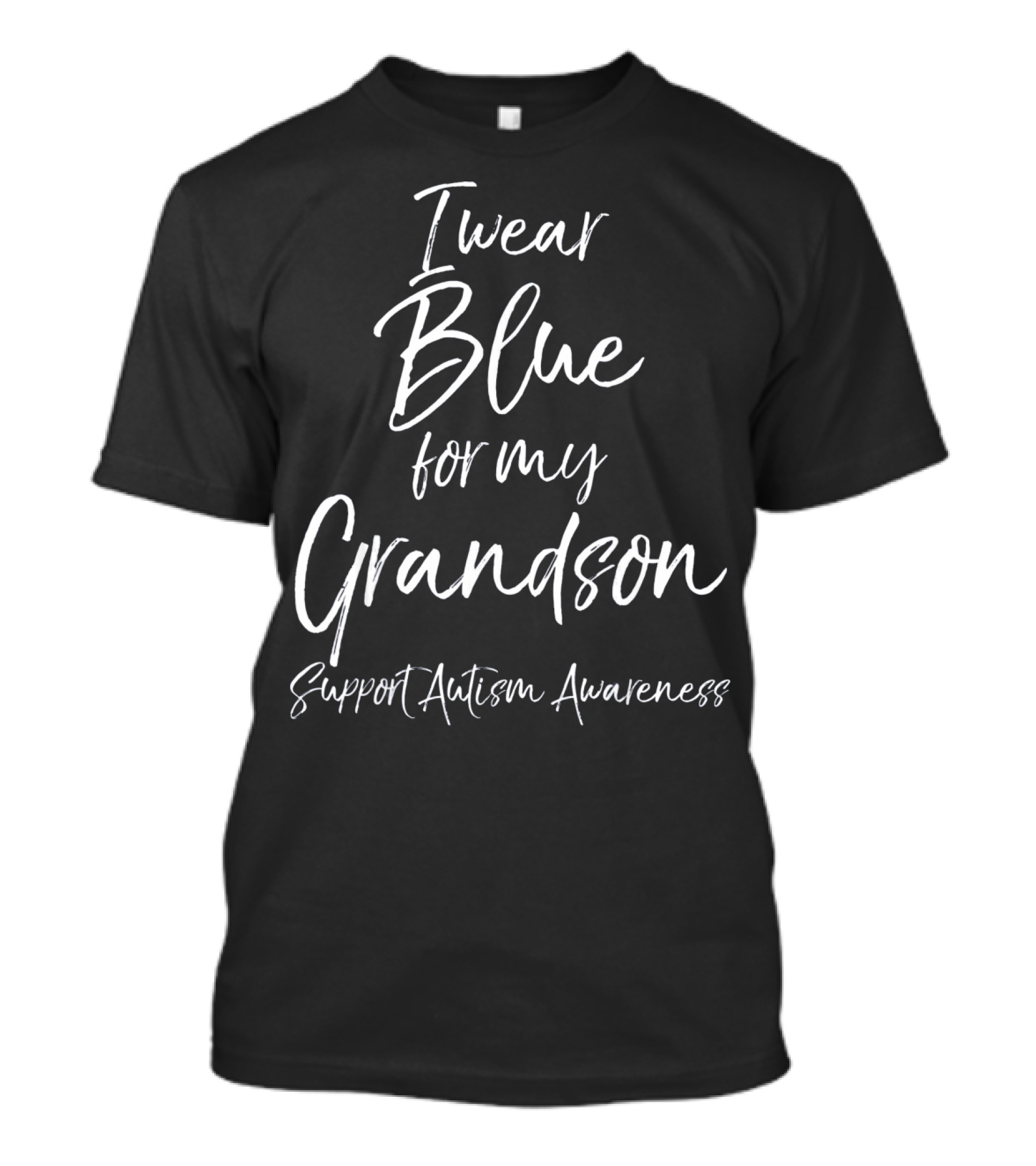 I Wear Blue For My Grandson Support Autism Awareness T-Shirt