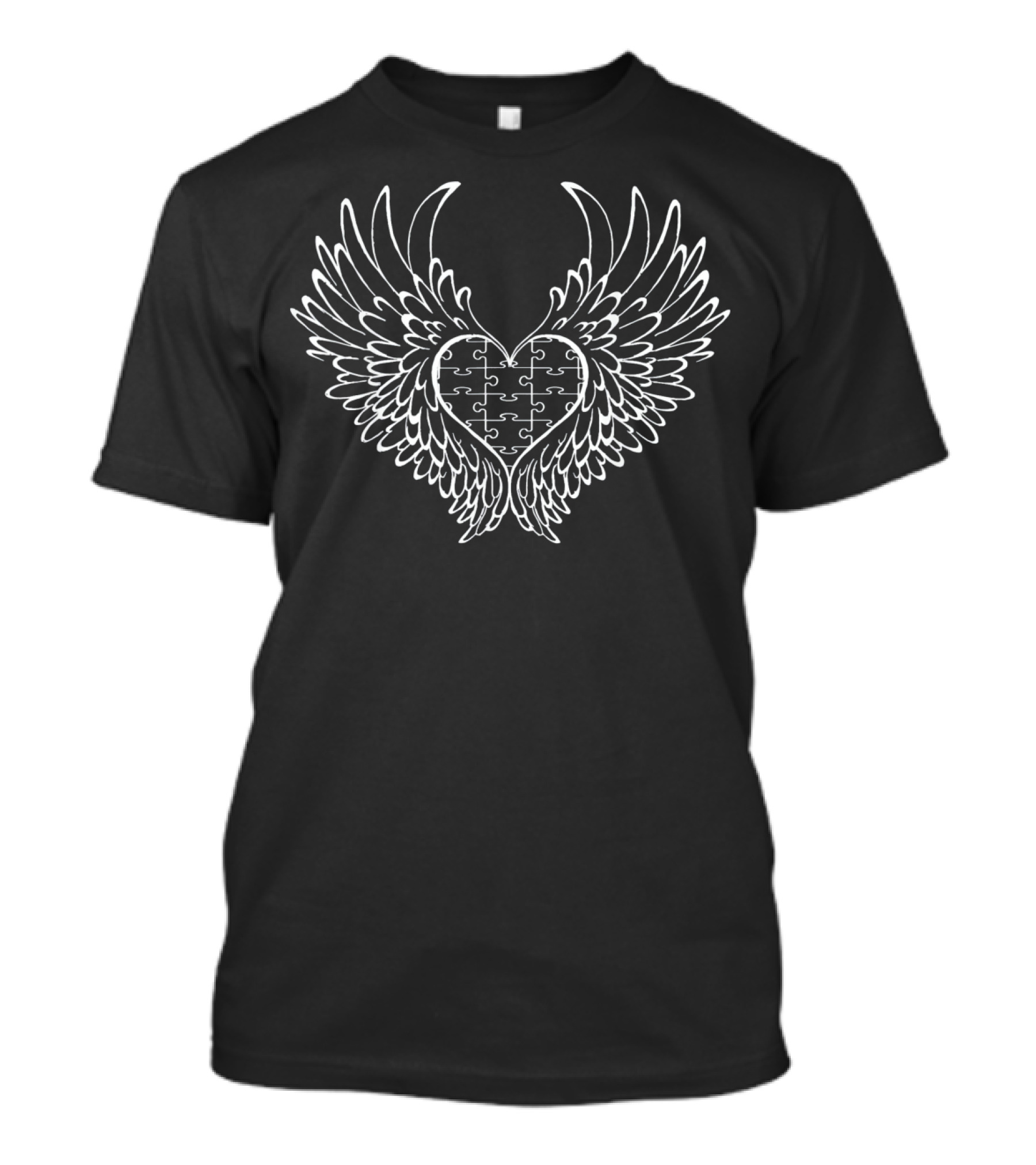 I Love Someone With Autism Heart Wings Puzzle T-Shirt