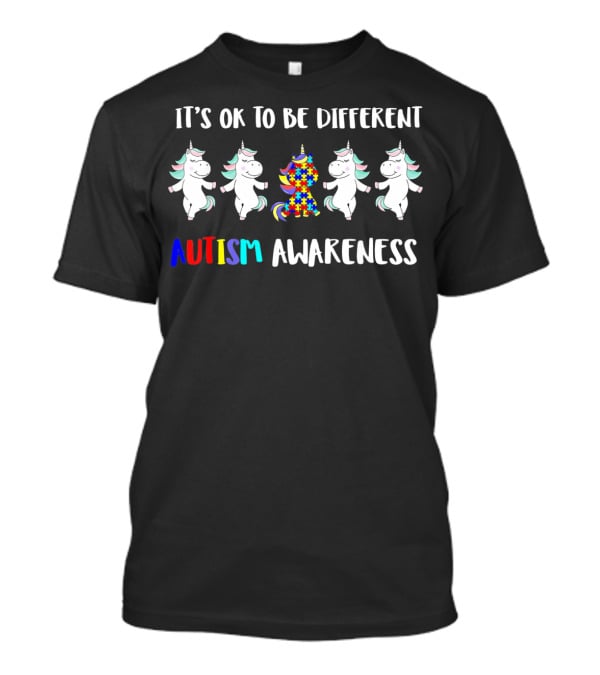 It's Ok To Be Different Autism Awareness Unicorn T-Shirt