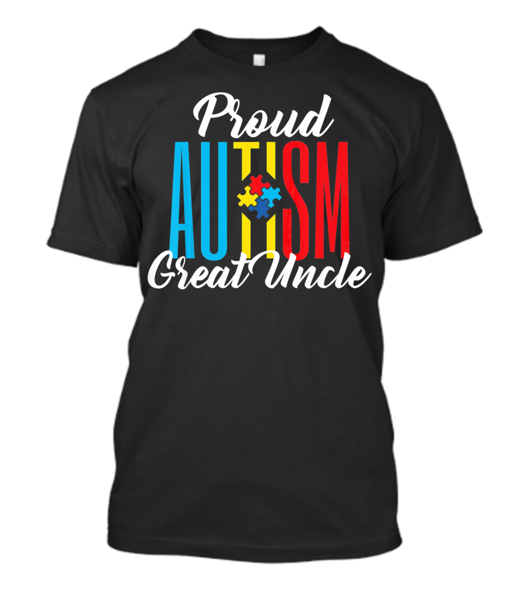Proud Autism Great Uncle Awareness Puzzle Support T-Shirt