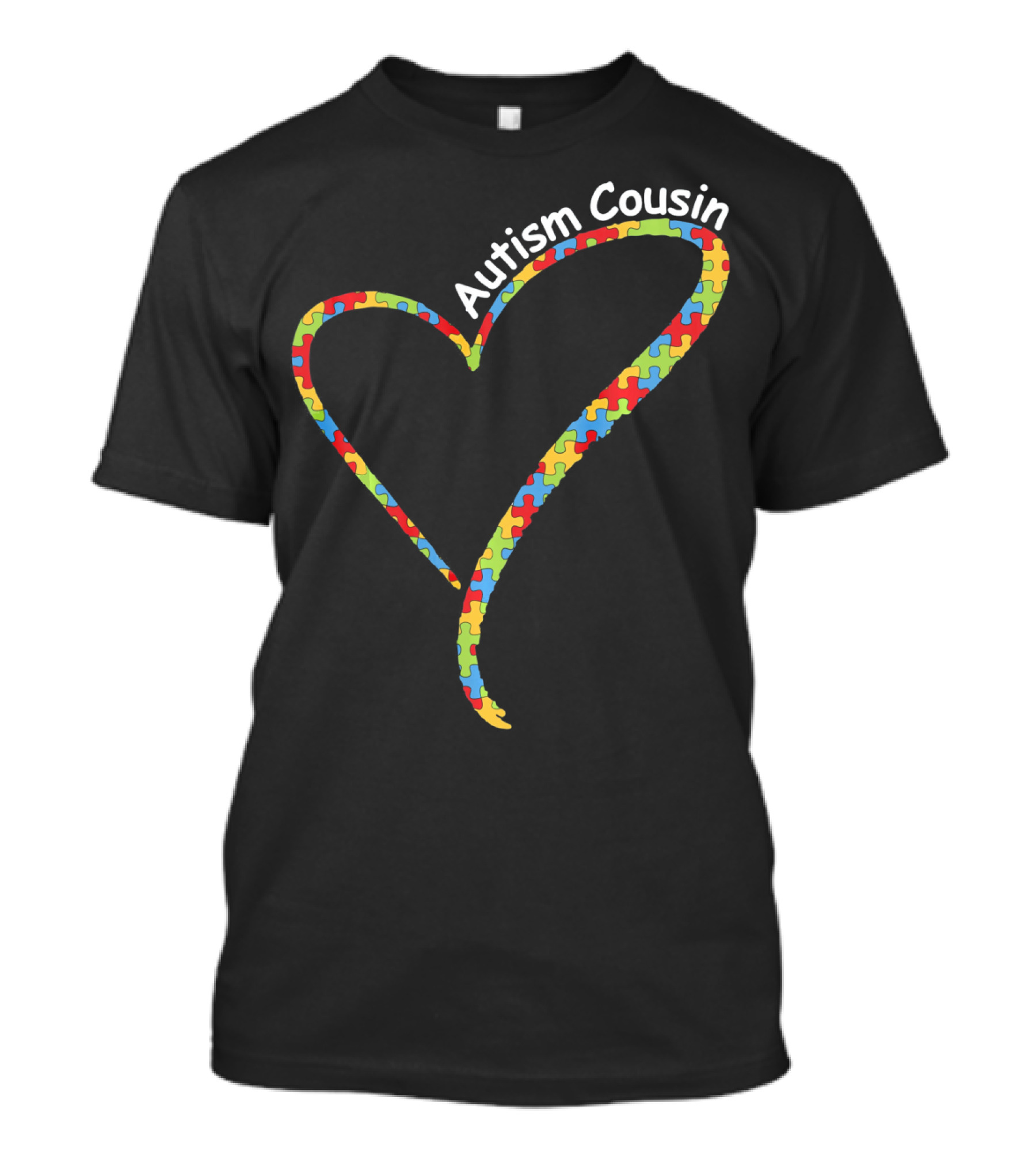 Autism Cousin Puzzle Heart Awareness T-Shirt