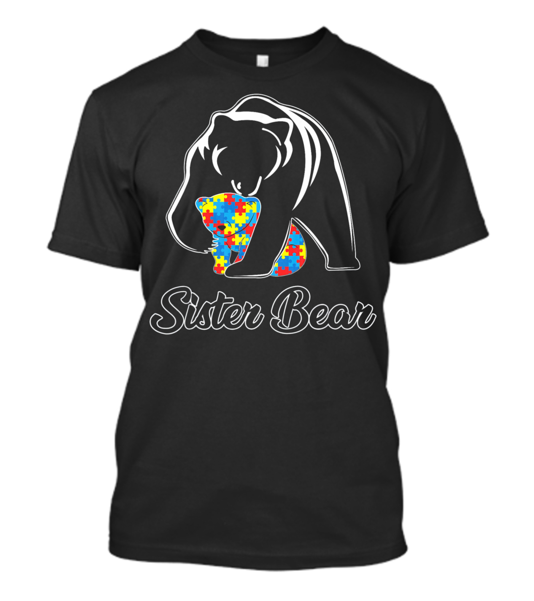 Sister Bear Autism Awareness Puzzle T-Shirt