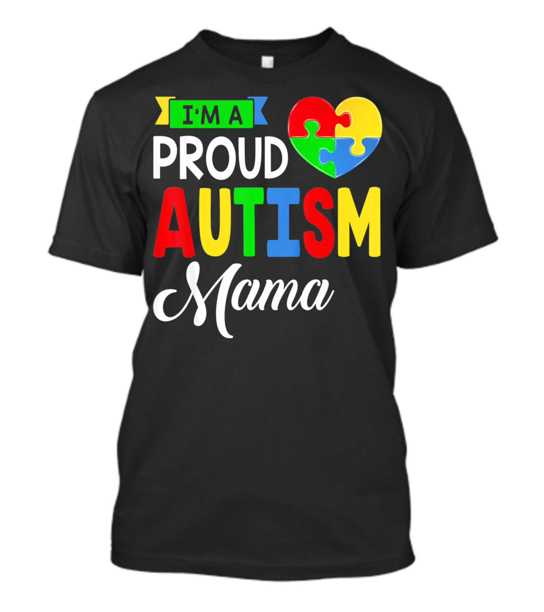 I'M A Proud Autism Mama Puzzle Heart Mamasaurus T-Shirt