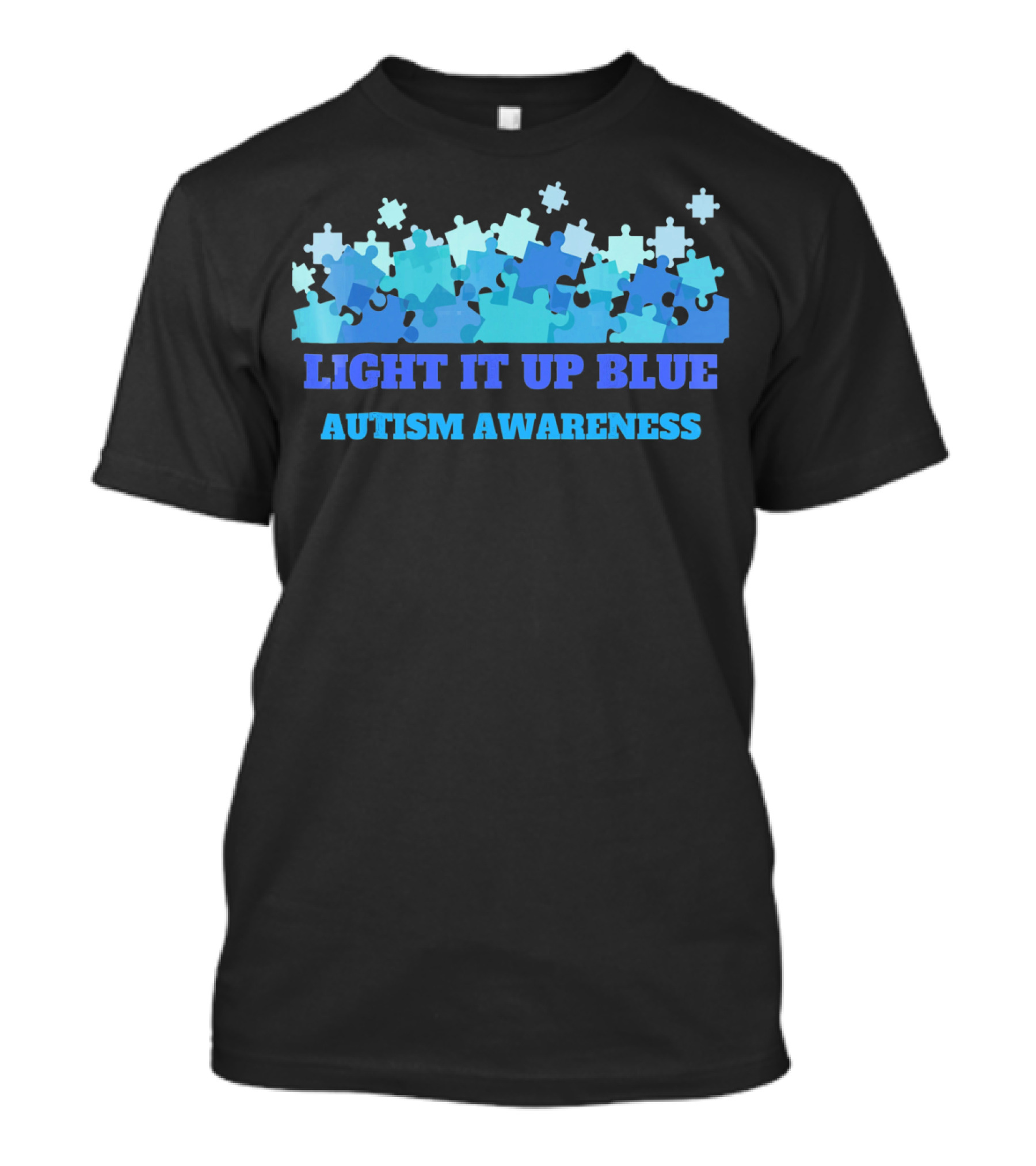 Light It Up Blue Autism Awareness Puzzle Pieces T-Shirt