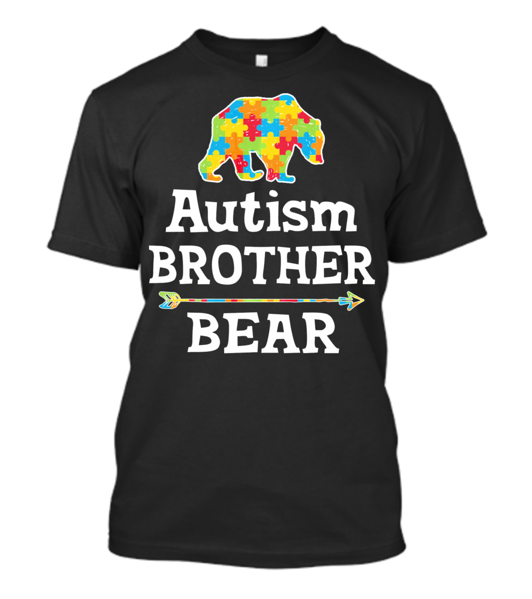 Autism Brother Bear Puzzle Piece Awareness Arrow T-Shirt