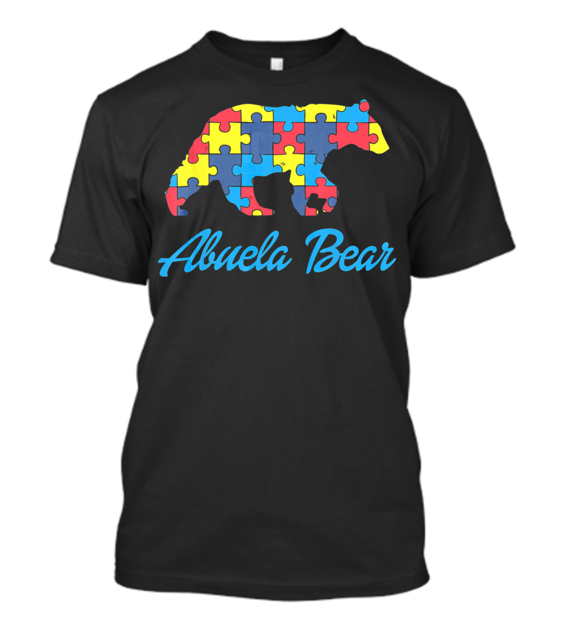 Abuela Bear Autism Awareness Puzzle T-Shirt