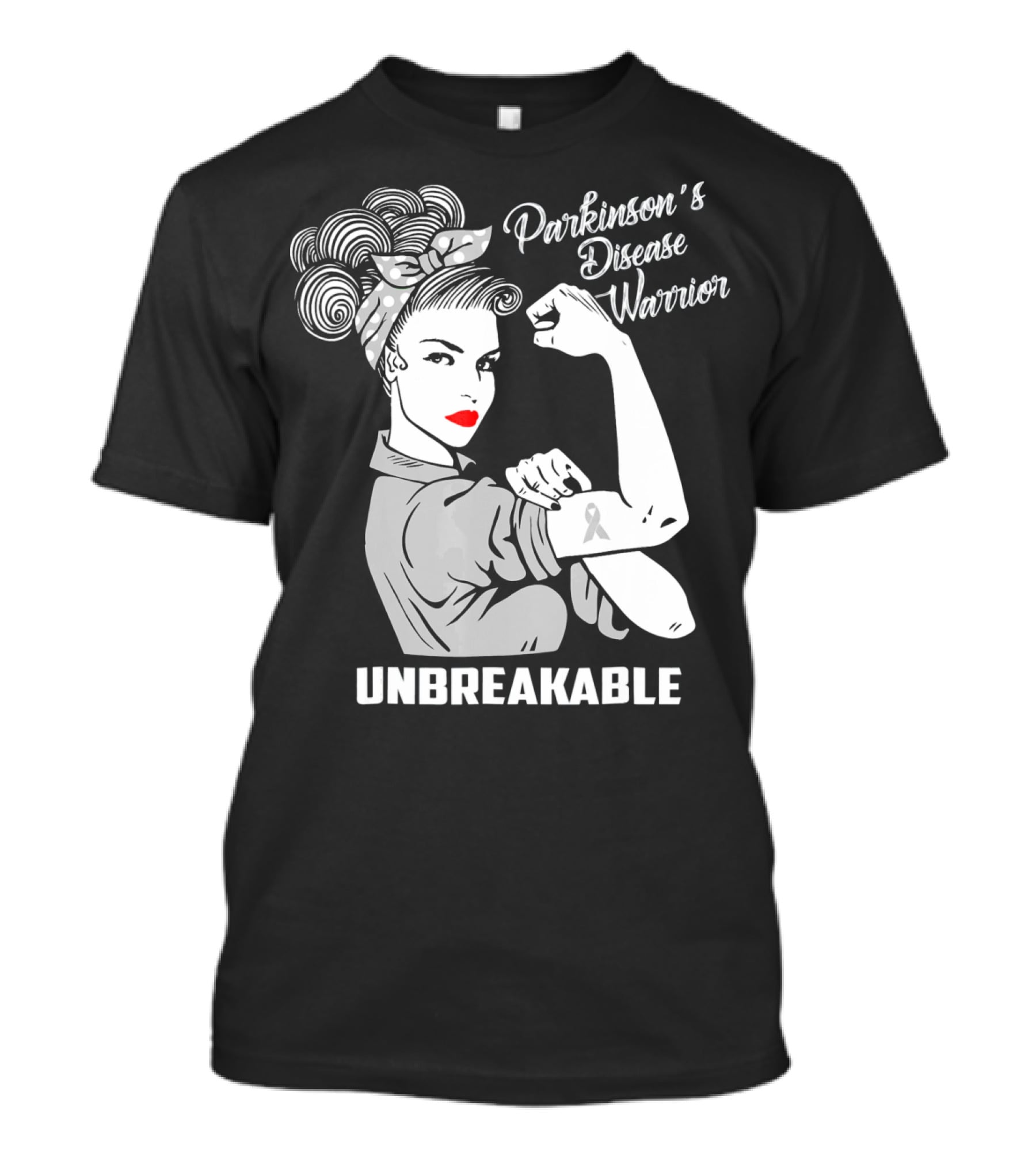 Parkinson's Disease Warrior Unbreakable Rosie The Riveter T-Shirt