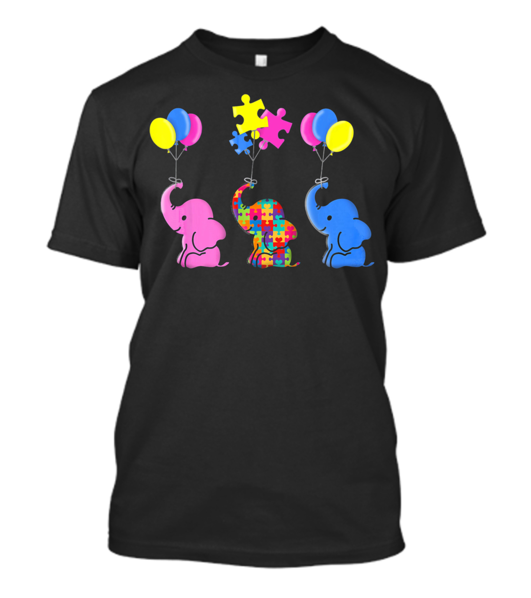 Autism Elephant Awareness Balloons Puzzles T-Shirt