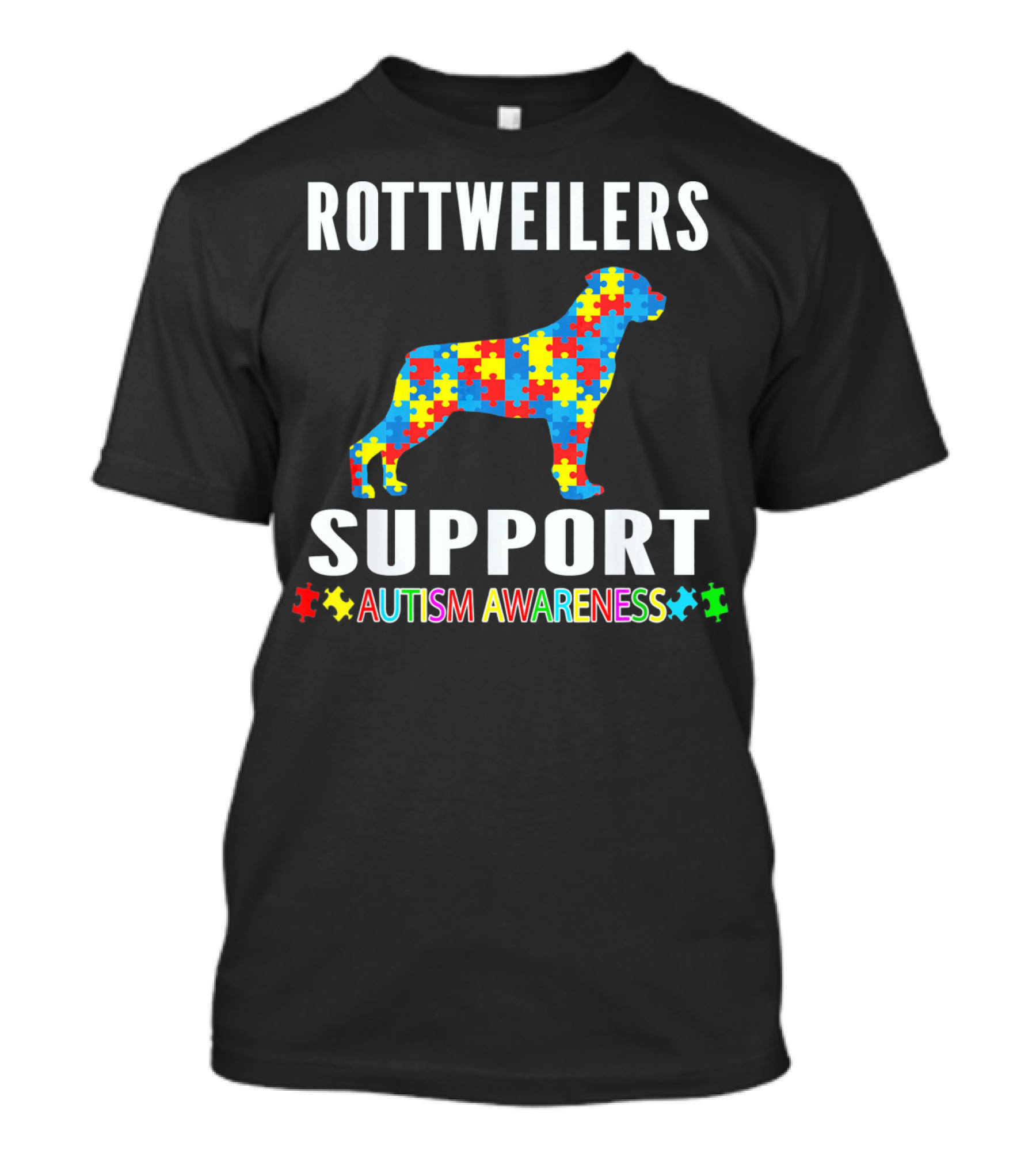 Rottweilers Support Autism Awareness Puzzle Piece T-Shirt