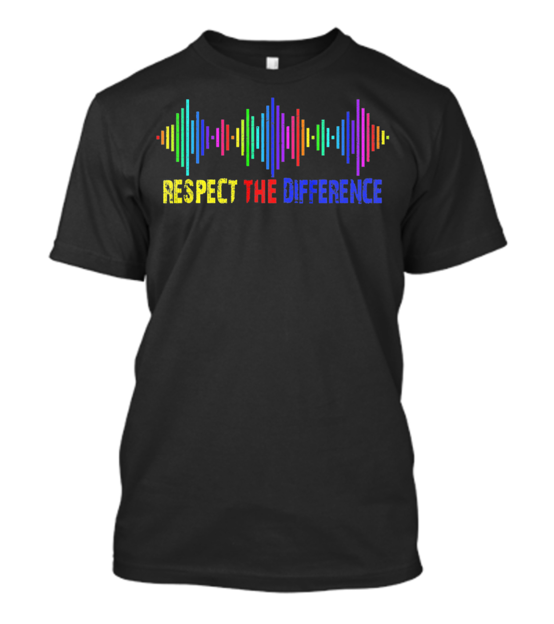 Respect The Difference Autism Awareness Colorful Soundwave T-Shirt