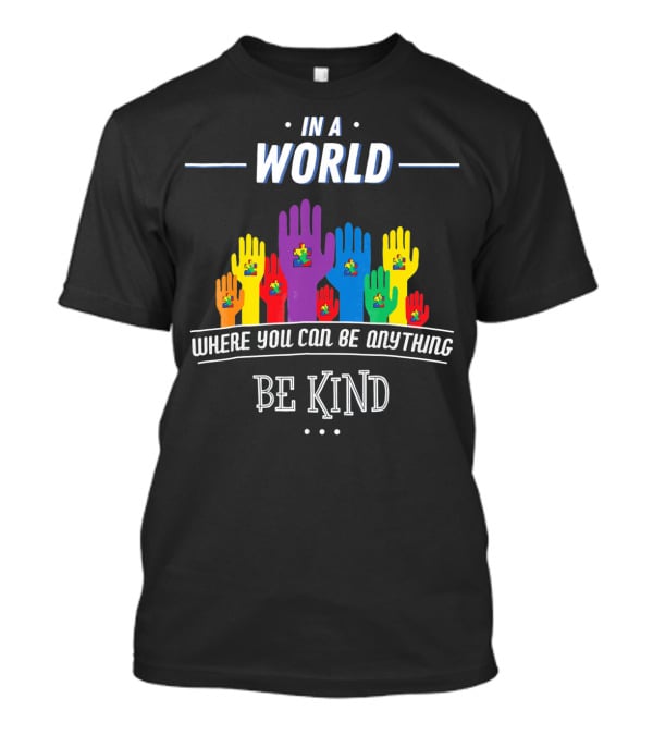 In A World Where You Can Be Anything Be Kind Autism Awareness Teacher Choose T-Shirt