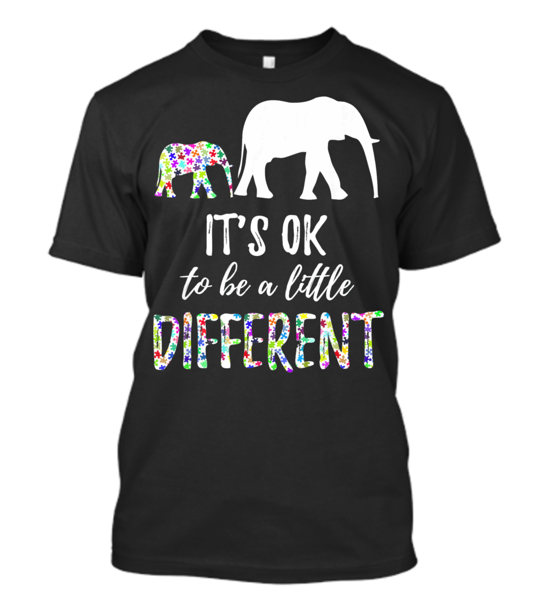 Autism Awareness Elephant It's OK To Be A Little Different T-Shirt