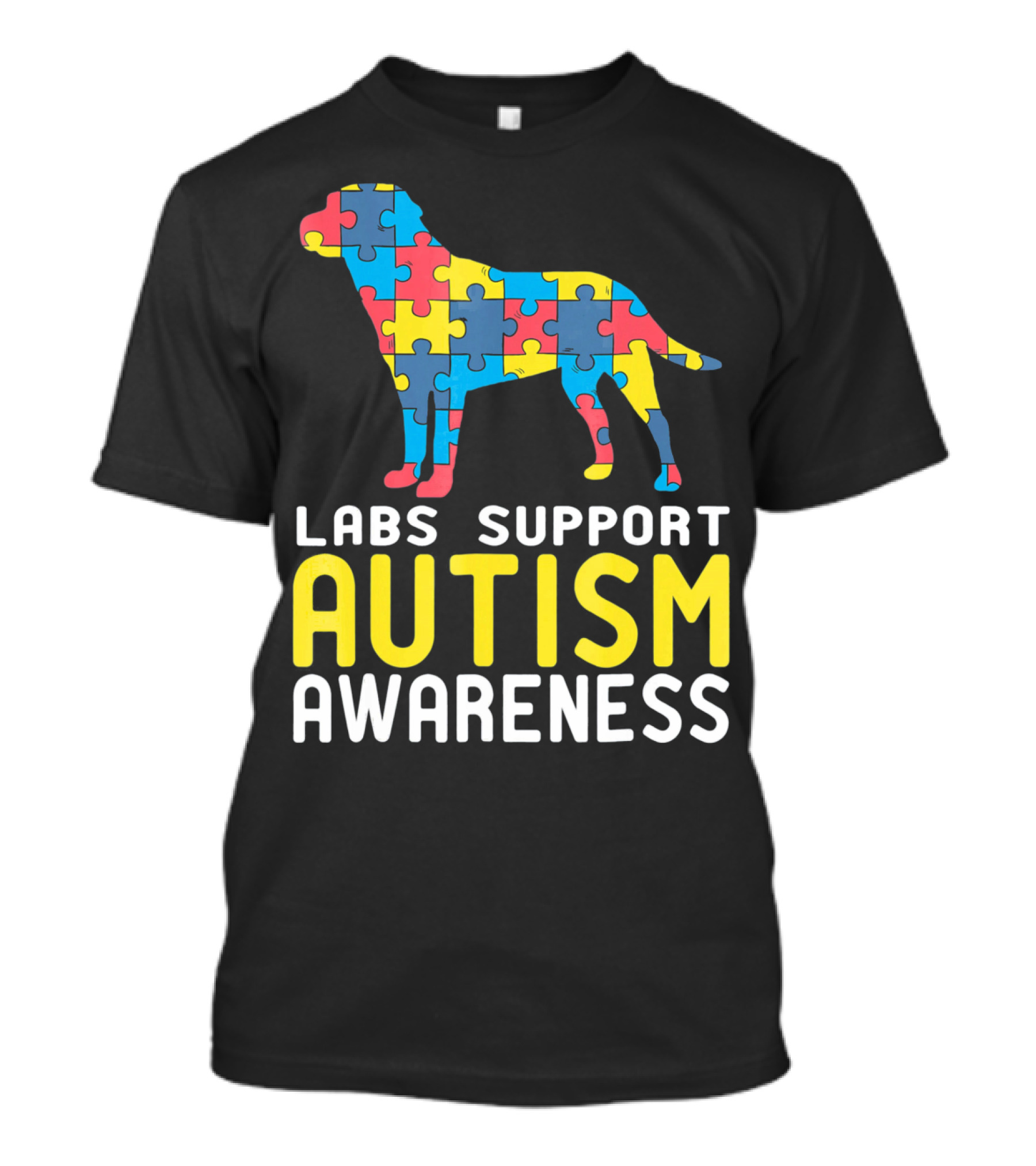 Labs Support Autism Awareness Puzzle Labrador T-Shirt