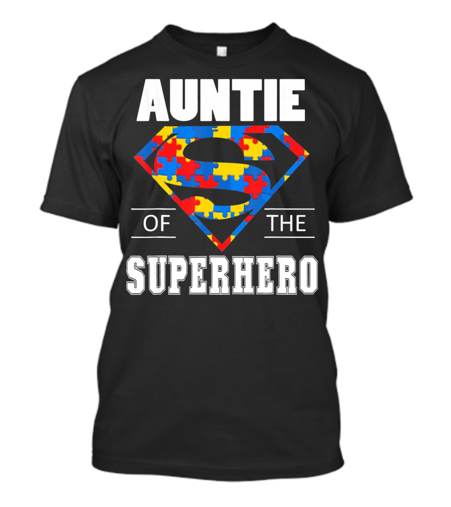 Auntie Of The Superhero Autism Awareness Day Puzzle T-Shirt