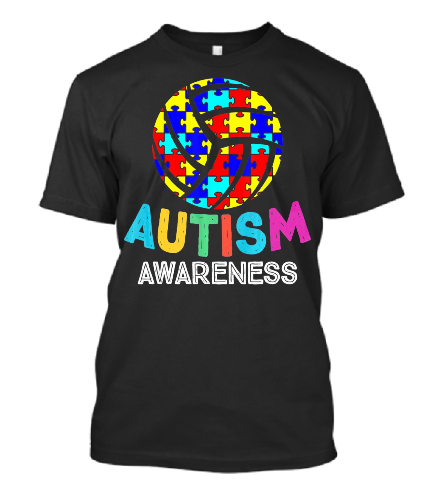 Autism Awareness Volleyball Puzzle T-Shirt