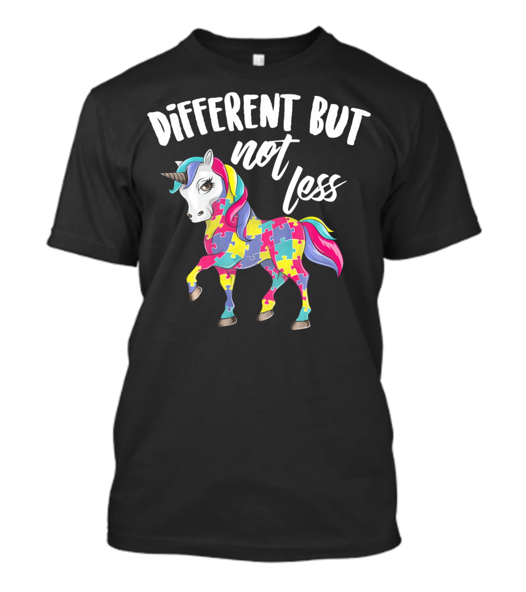 Different But Not Less Unicorn Puzzle Piece T-Shirt