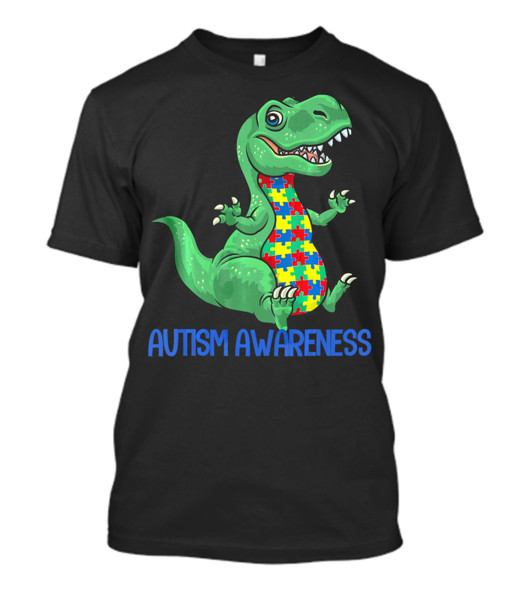 Autism Awareness T Rex Puzzle Pieces Boy T-Shirt