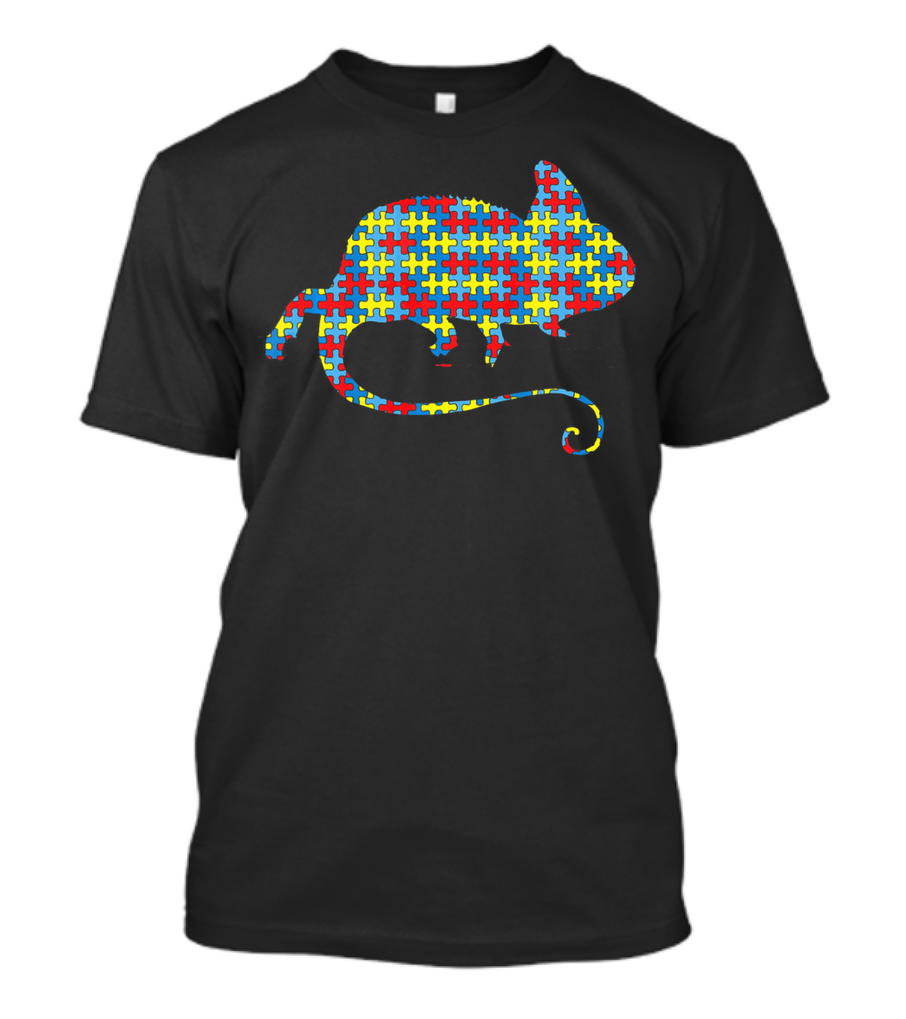 Chameleon Autism Awareness Puzzle Pattern Kids Lizard T-Shirt