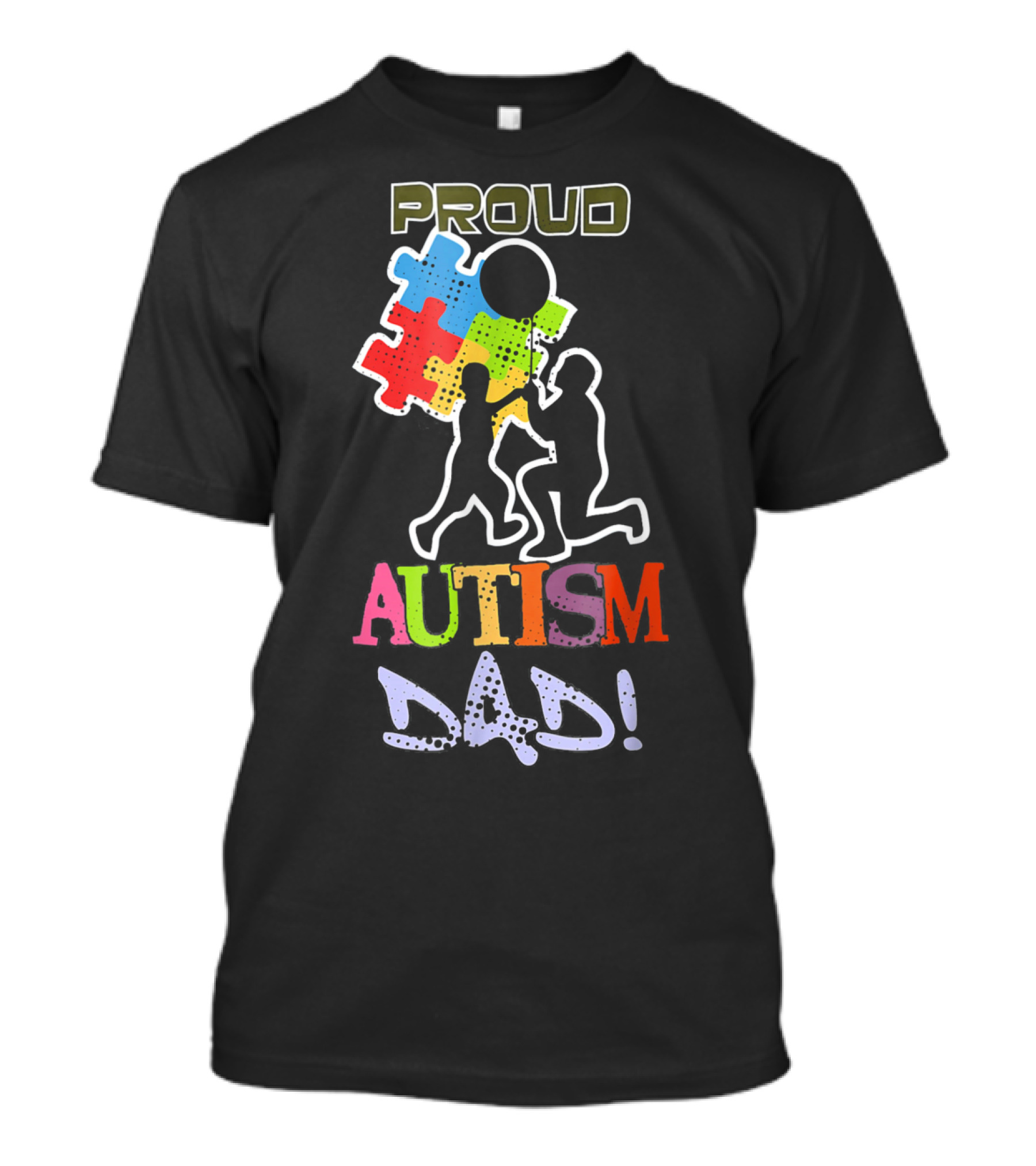 Proud Autism Dad Puzzle Piece Balloon T-Shirt