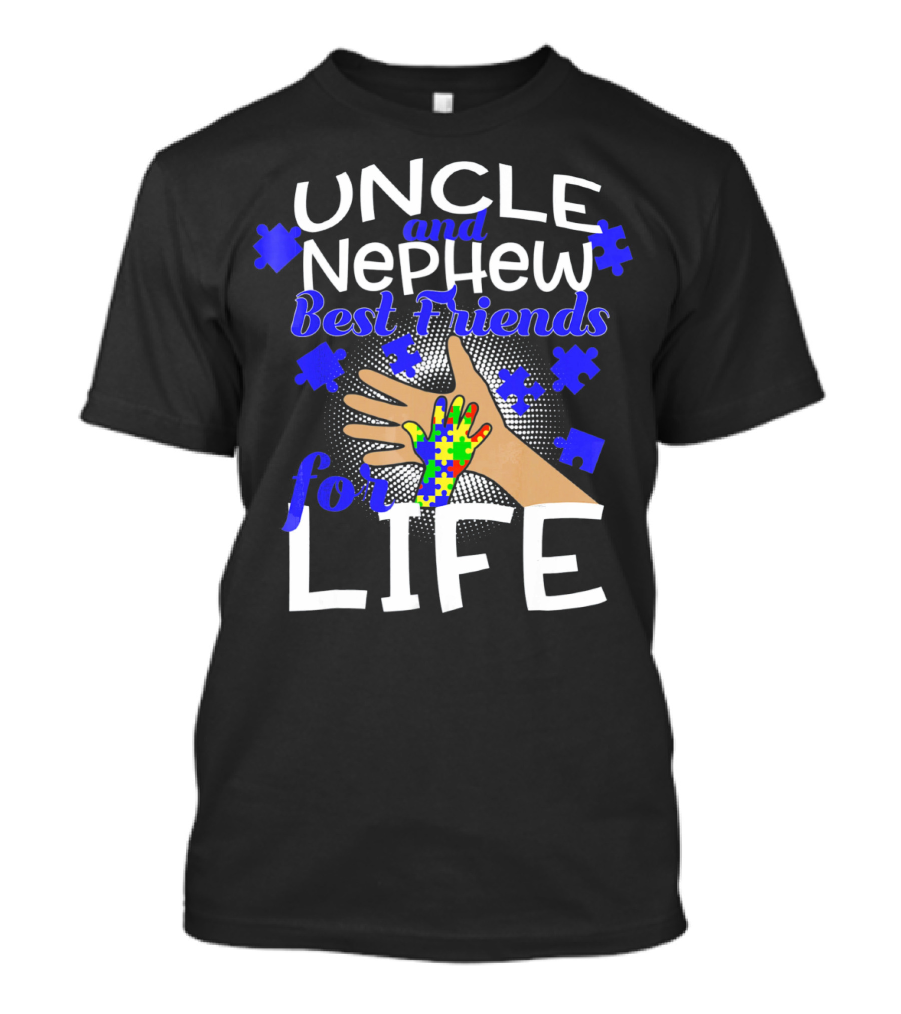 Uncle And Nephew Best Friends For Life Autism Awareness Puzzle Piece T-Shirt