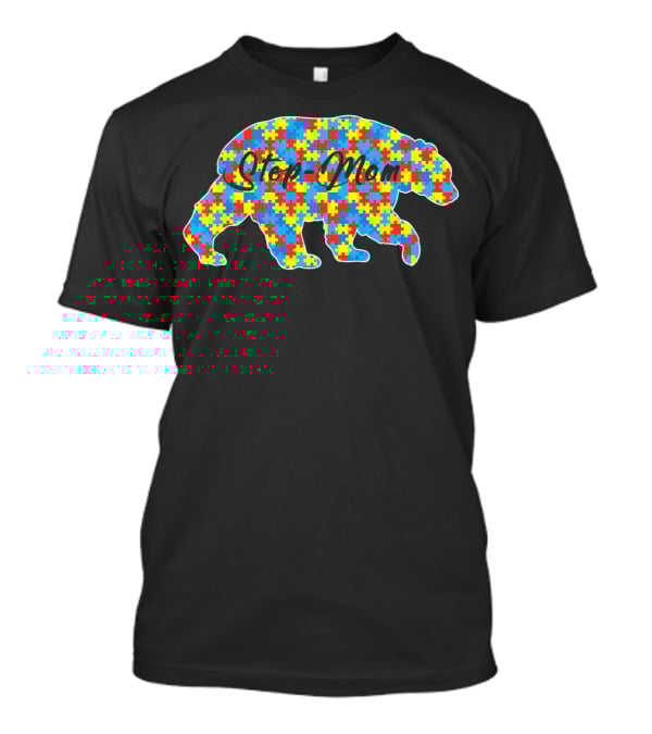 Step Mom Bear Puzzle Autism Awareness T-Shirt