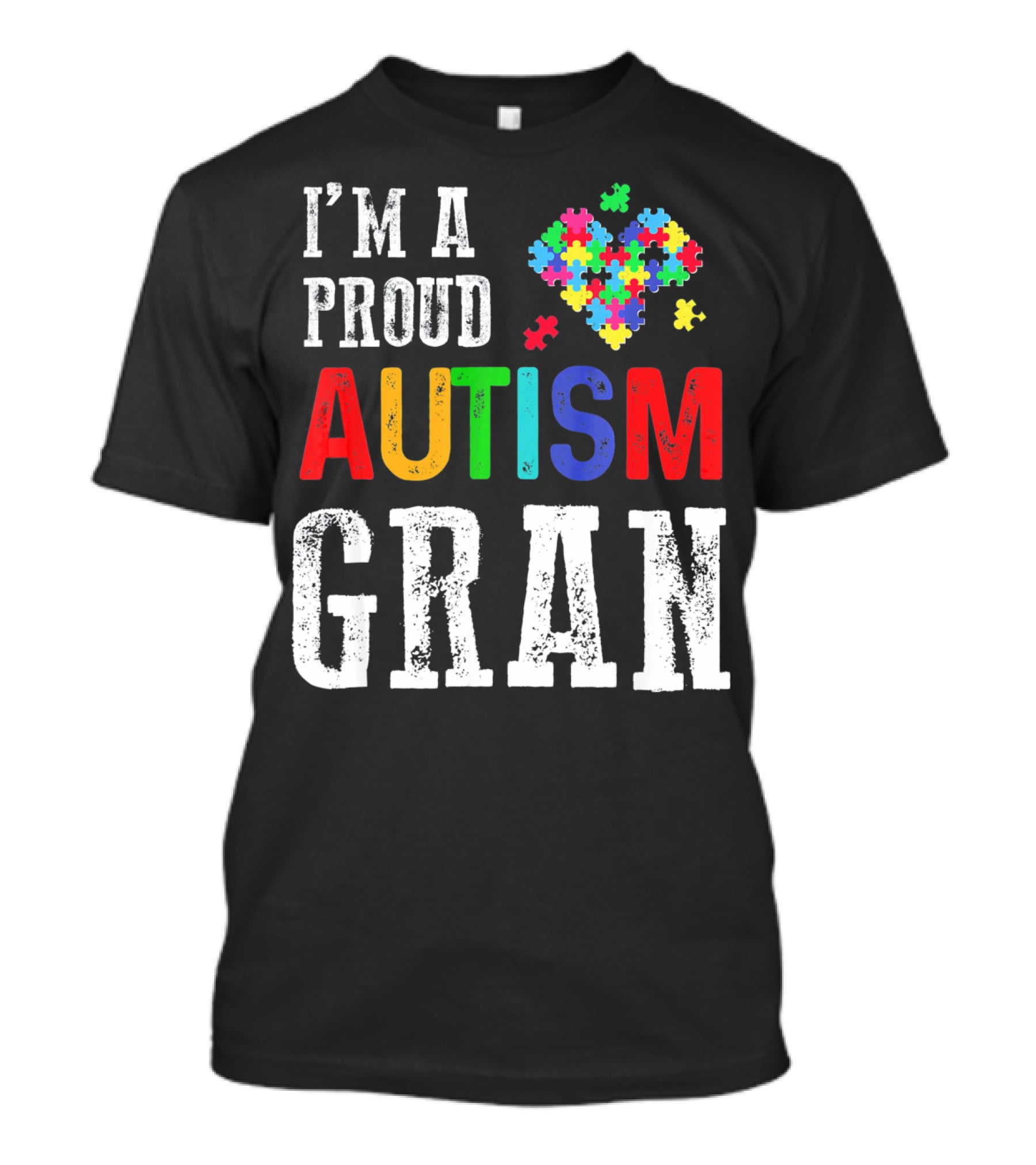 I'm A Proud Autism Gran Colorful Puzzle Pieces T-Shirt