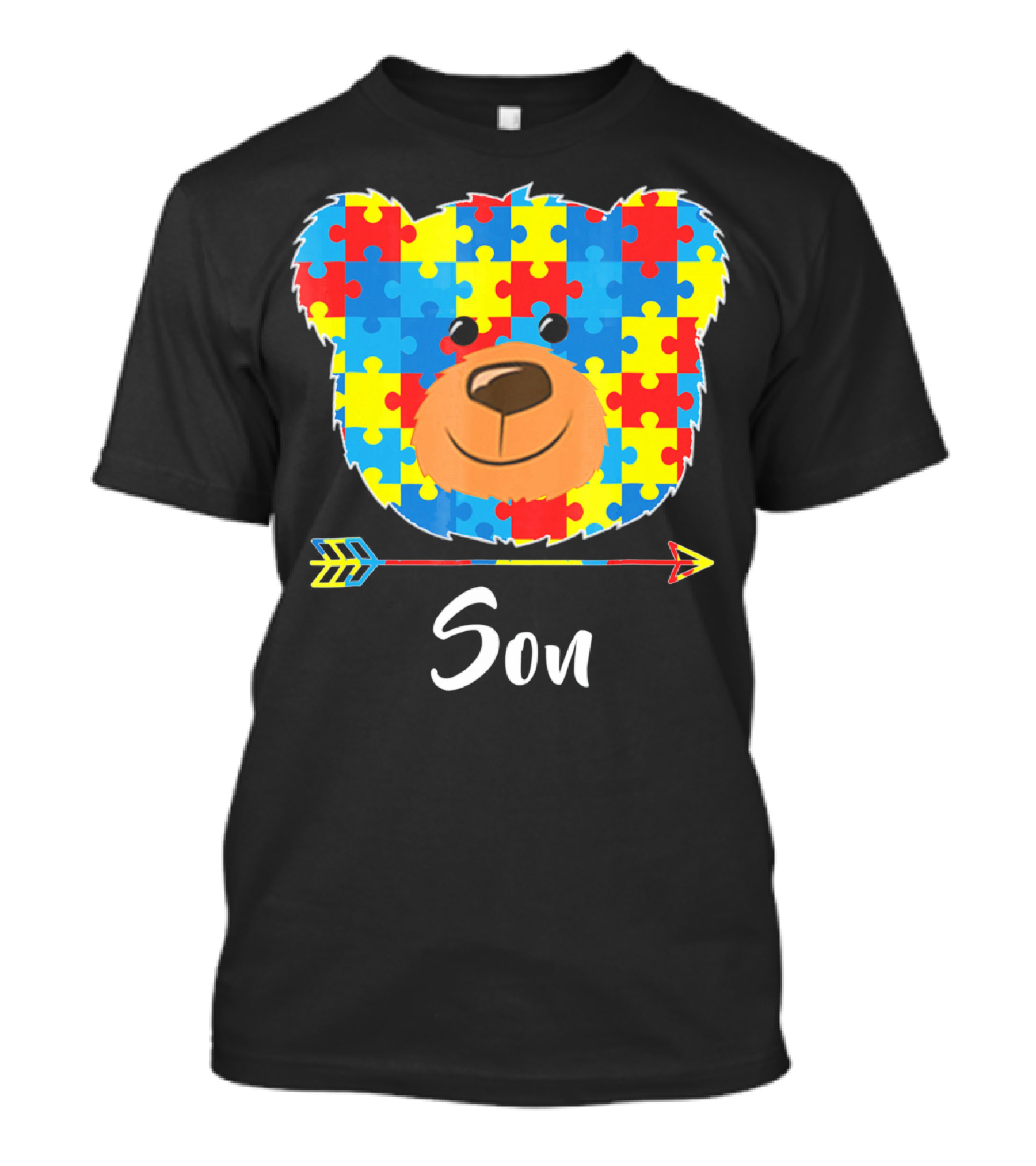 Son Bear Cute Face Puzzle Autism Awareness T-Shirt
