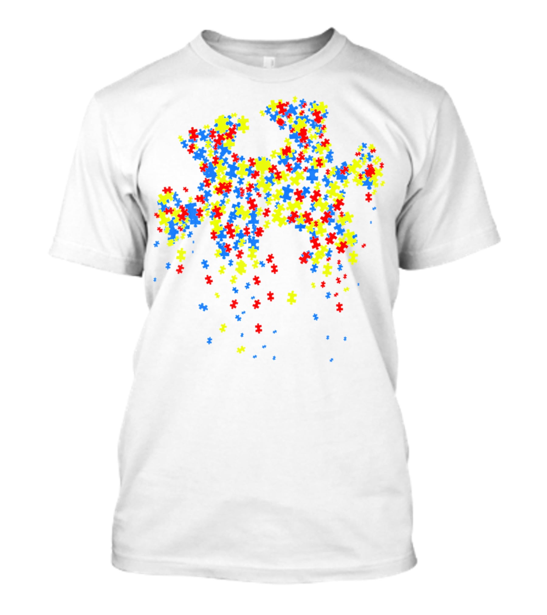 Puzzle Pieces Autism Awareness Day Colorful T-Shirt