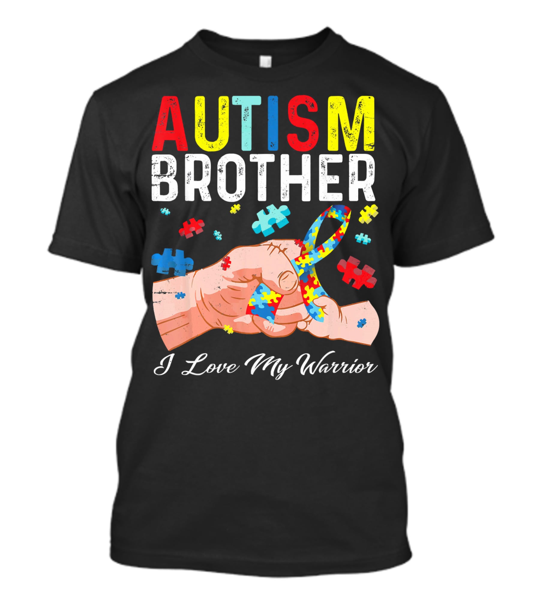 Autism Brother I Love My Warrior Puzzle T-Shirt