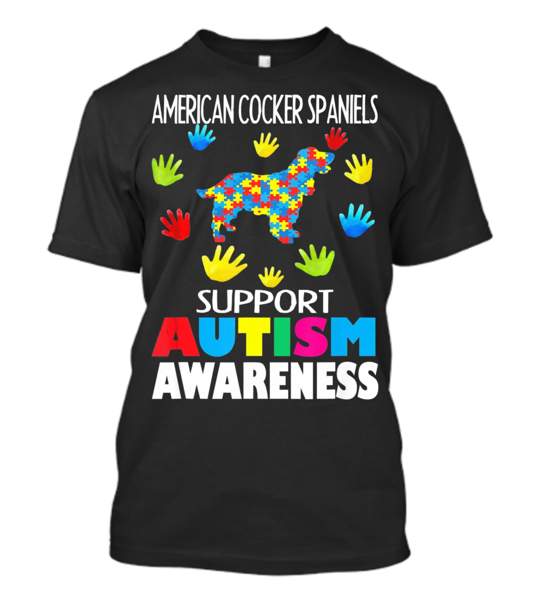 American Cocker Spaniels Support Autism Awareness T-Shirt