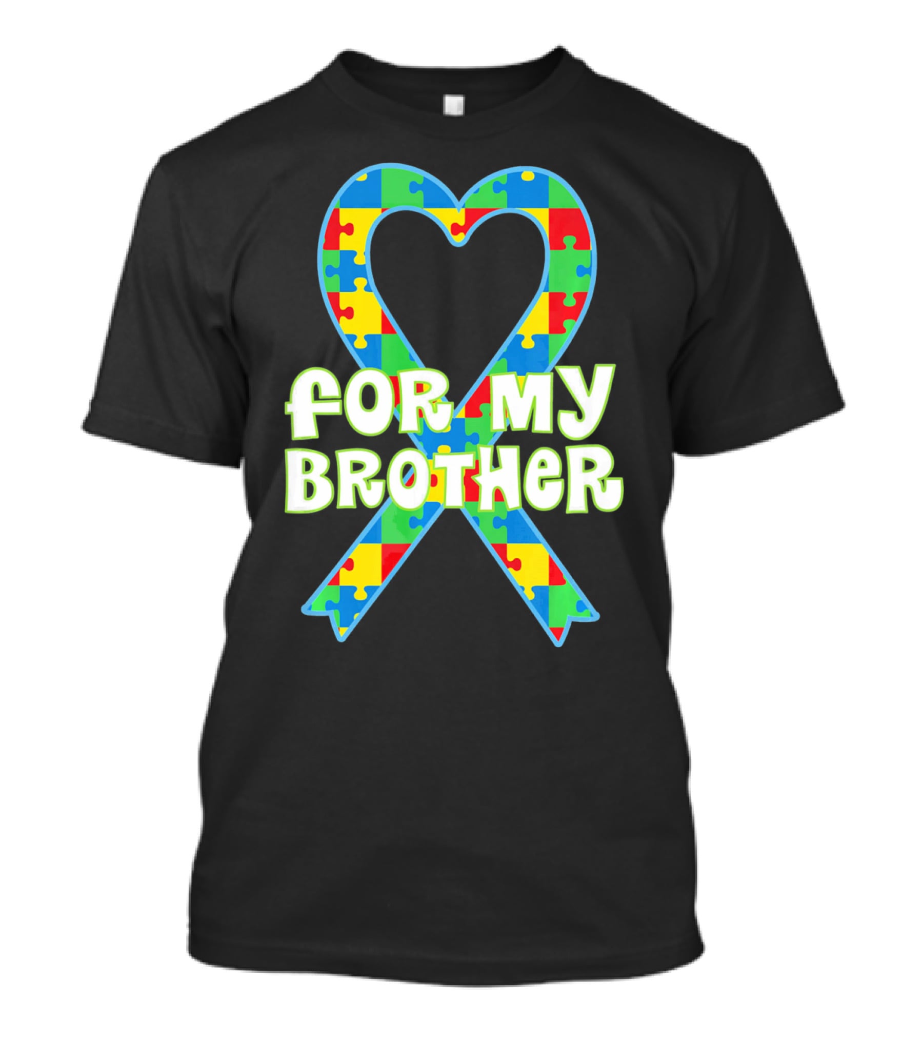 For My Brother Autism Awareness Puzzle T-Shirt