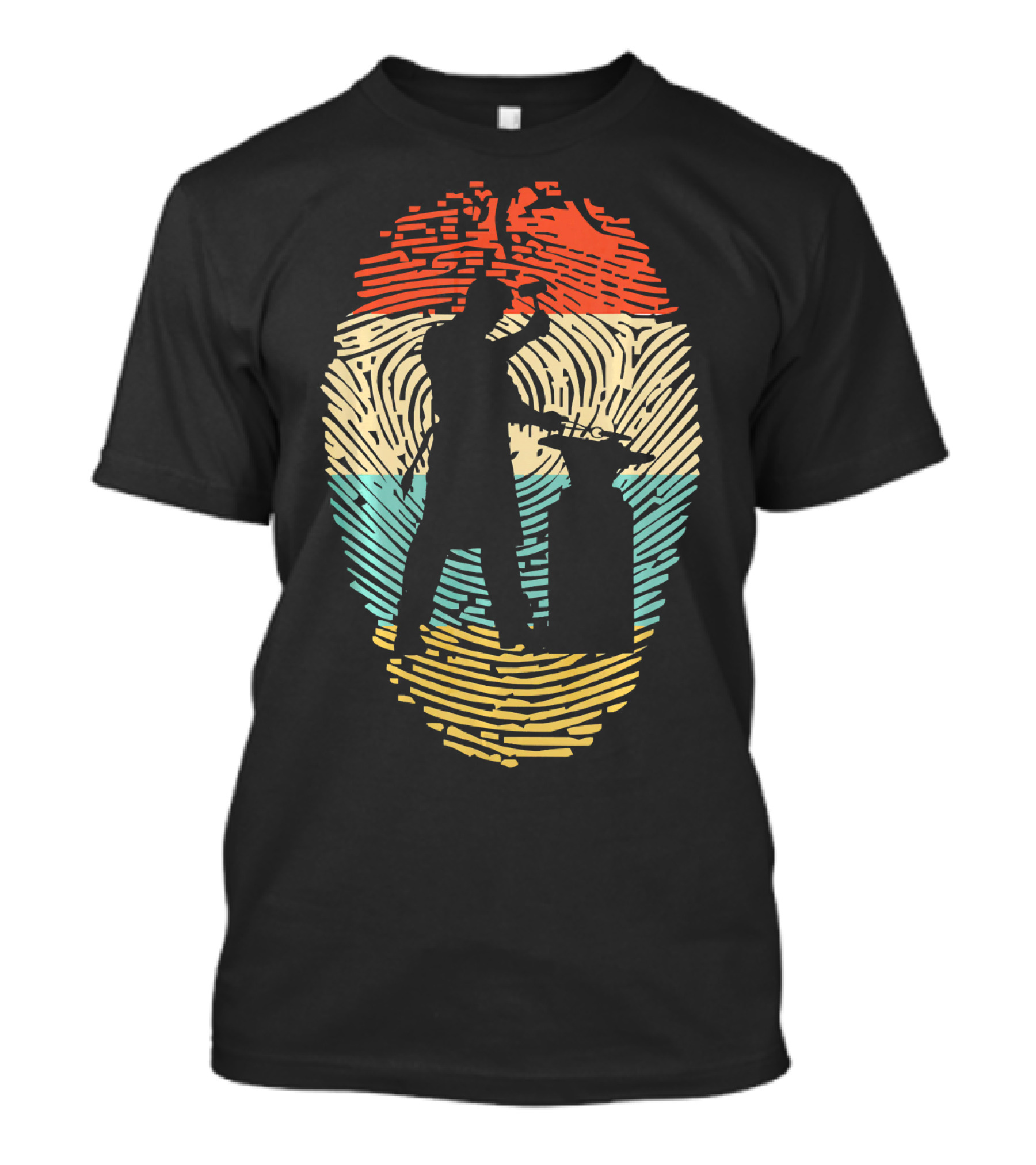Fingerprint Retro BLACKSMITH Silhouette Craftsmanship T-Shirt