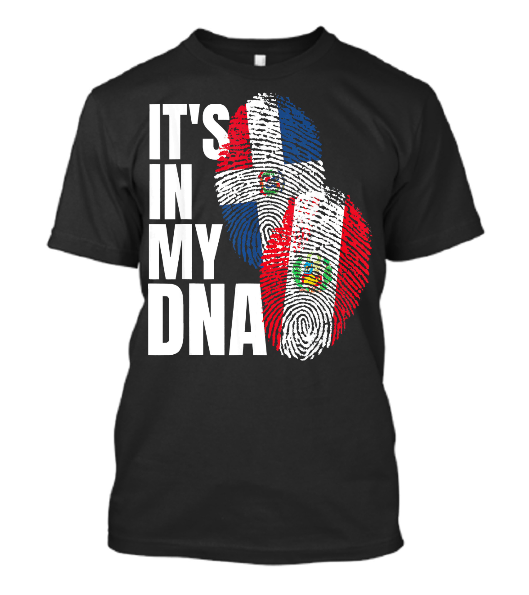 It's In My DNA Peruvian Dominican Fingerprint Flag T-Shirt