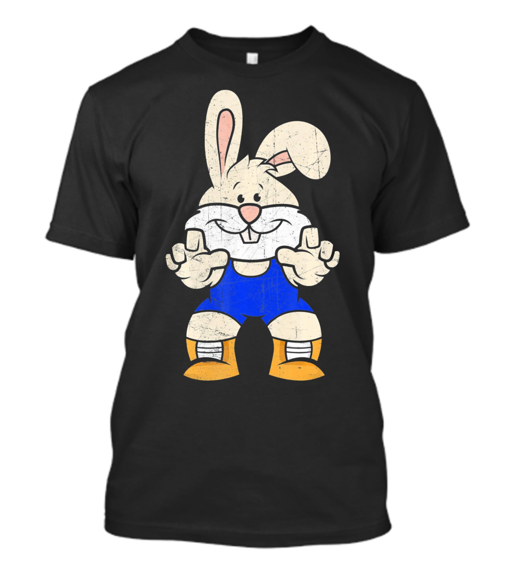 Wrestler Bunny In Blue Gear With Wrestling Pose T-Shirt