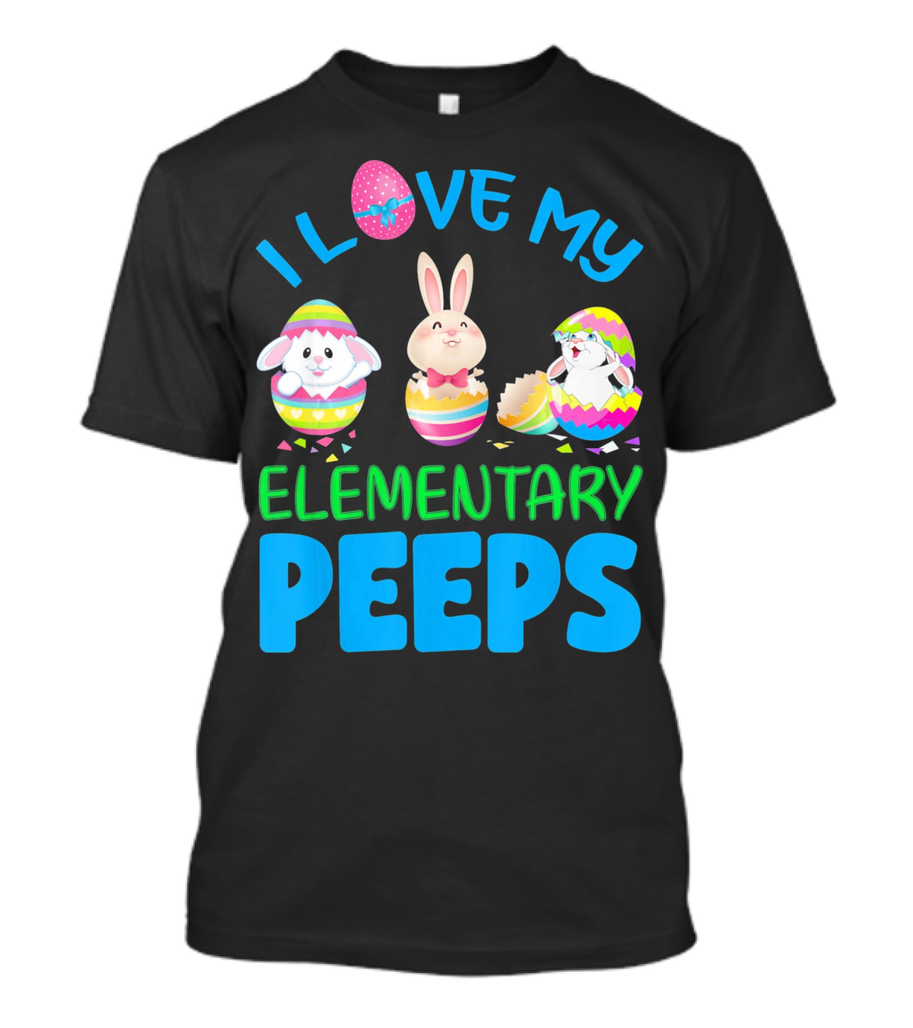 I Love My Elementary Peeps Easter Bunny Egg Friends T-Shirt