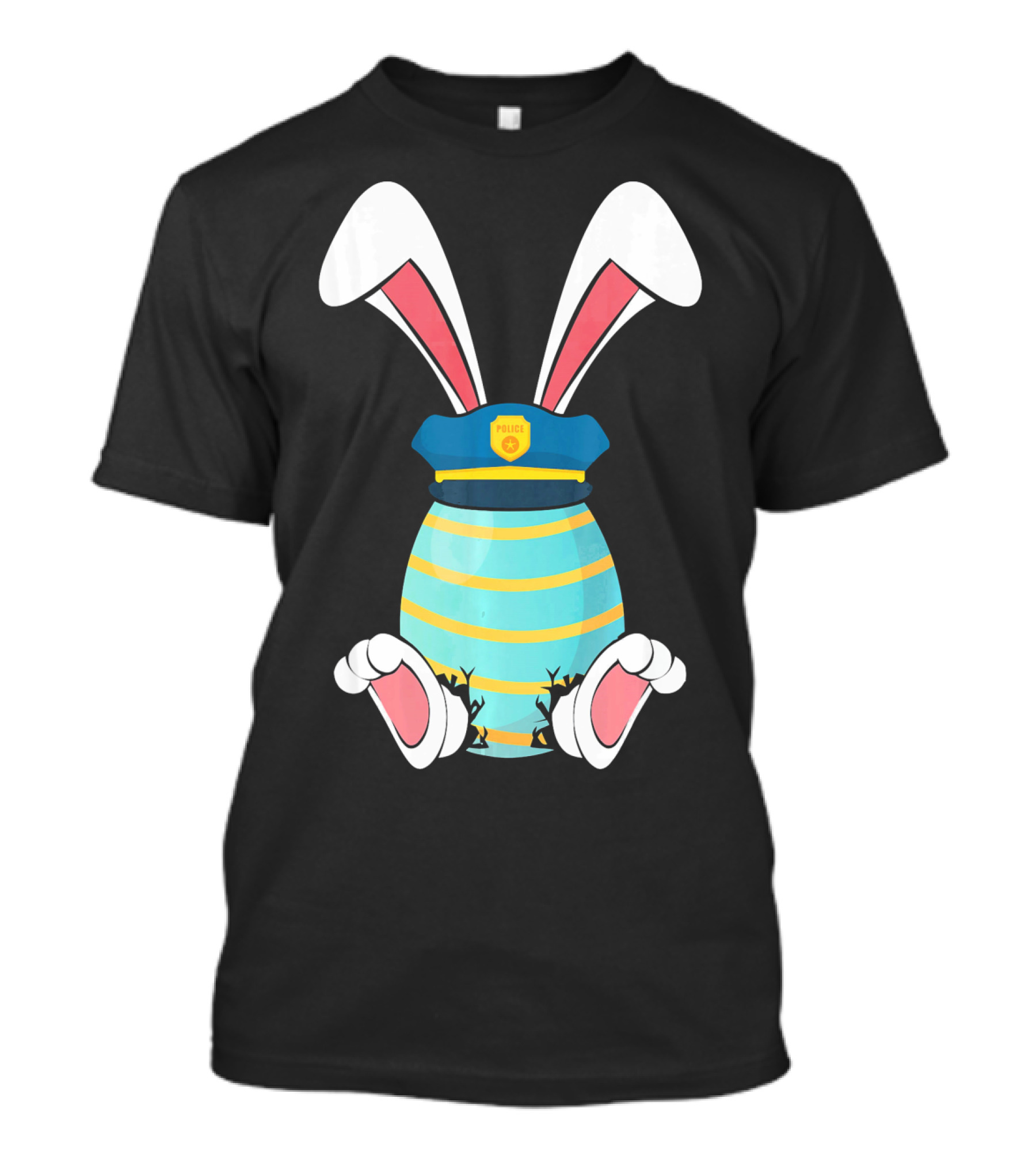 Bunny Easter Egg With Police Hat And Bunny Ears T-Shirt