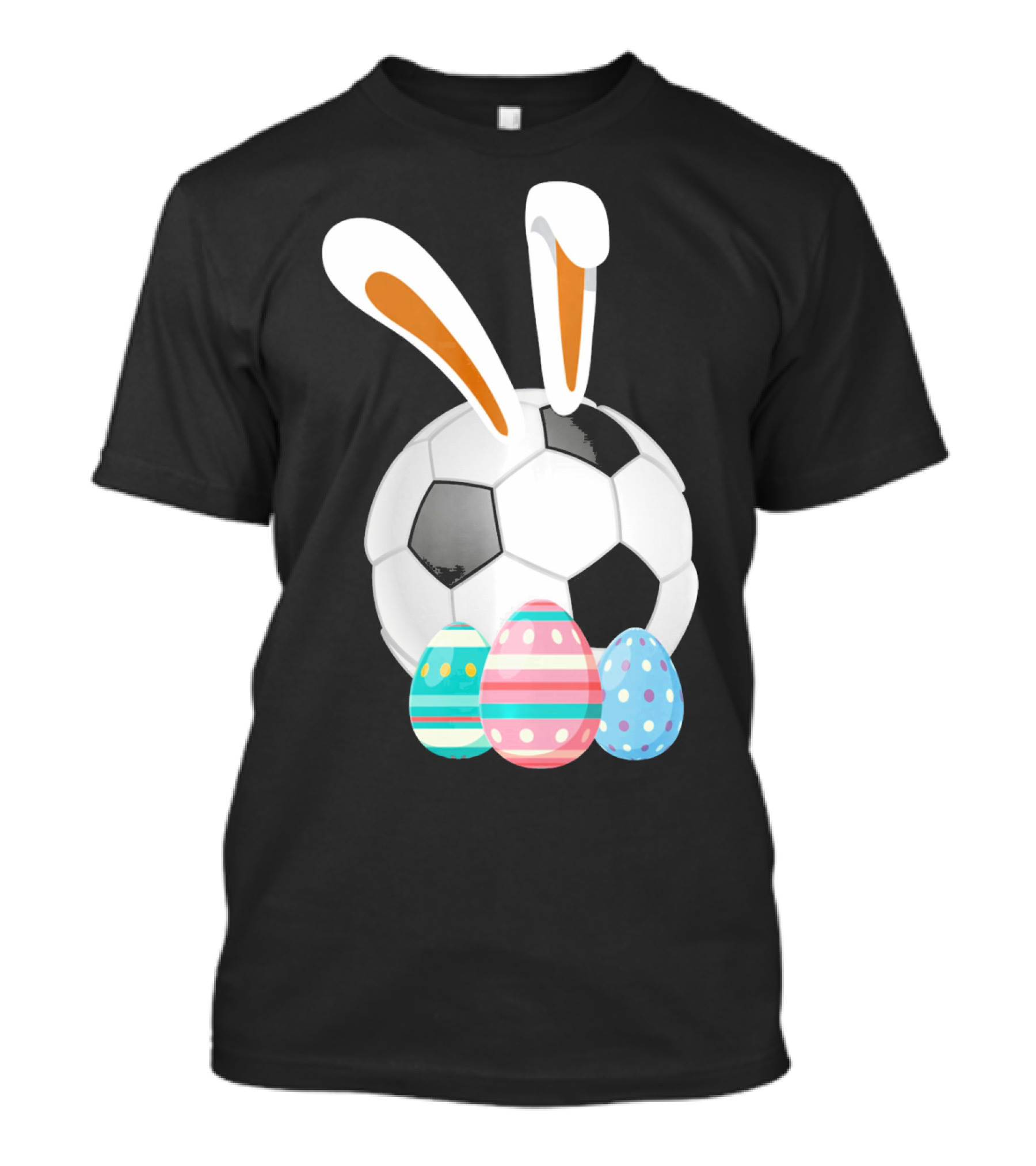 Easter Bunny And Soccer Ball With Colorful Eggs For Boys T-Shirt