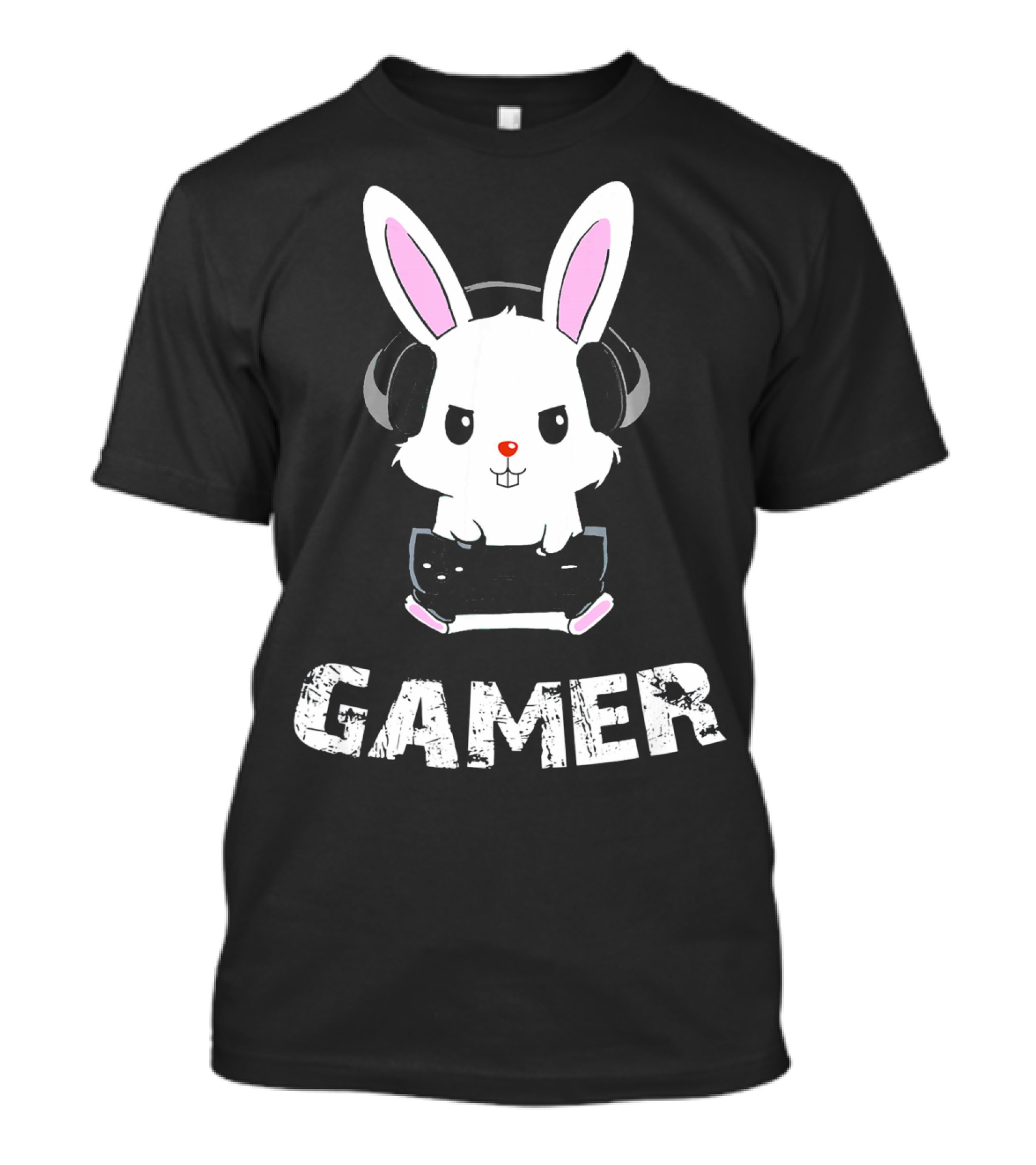 Gamer Bunny Headphones Easter Boys Gaming Men T-Shirt