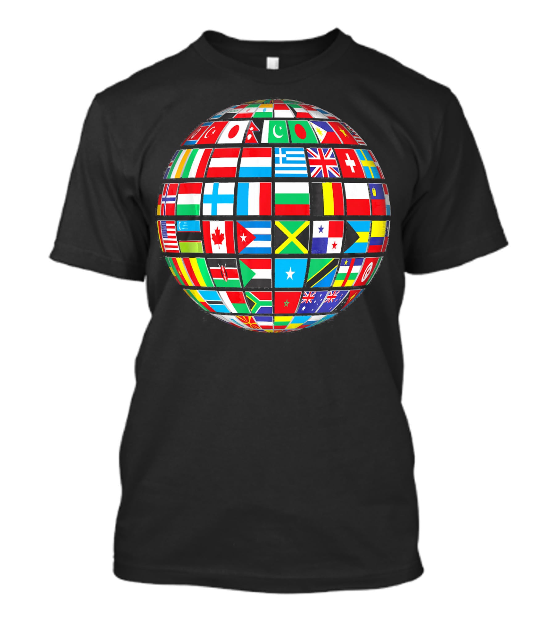 World Flag Buttons Global Flags Sphere T-Shirt
