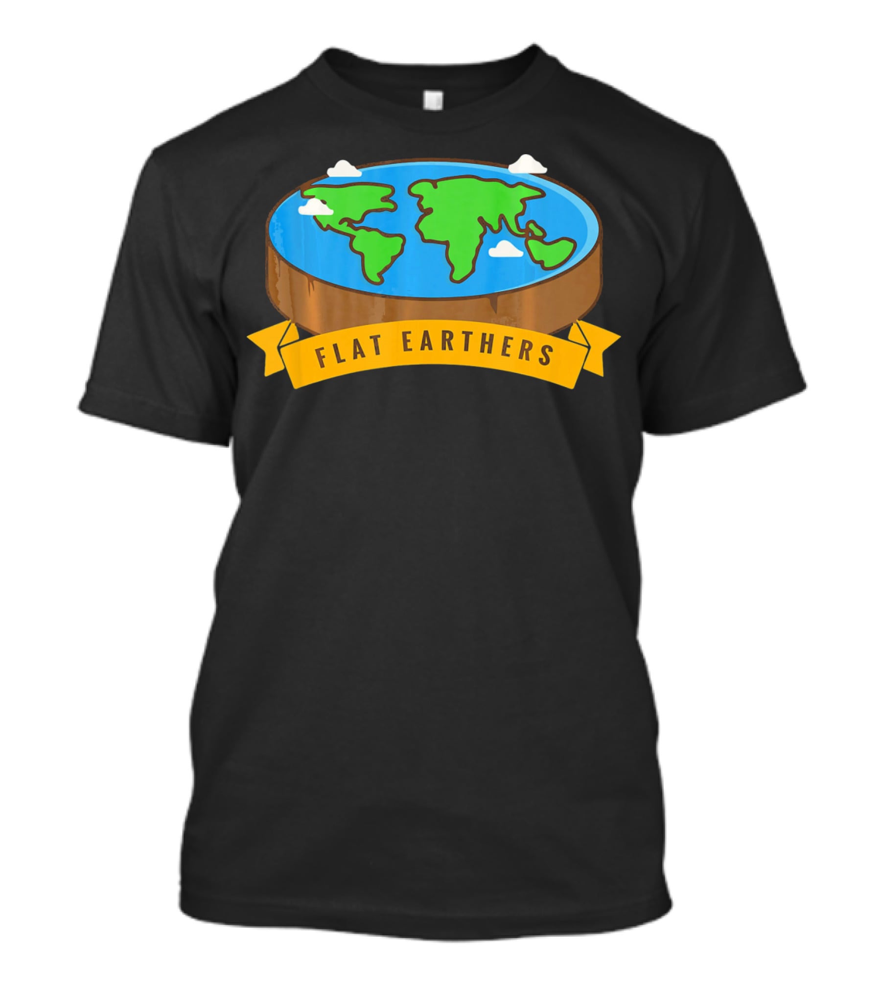 Flat Earthers Flat Earth Society Earth Disc Banner T-Shirt