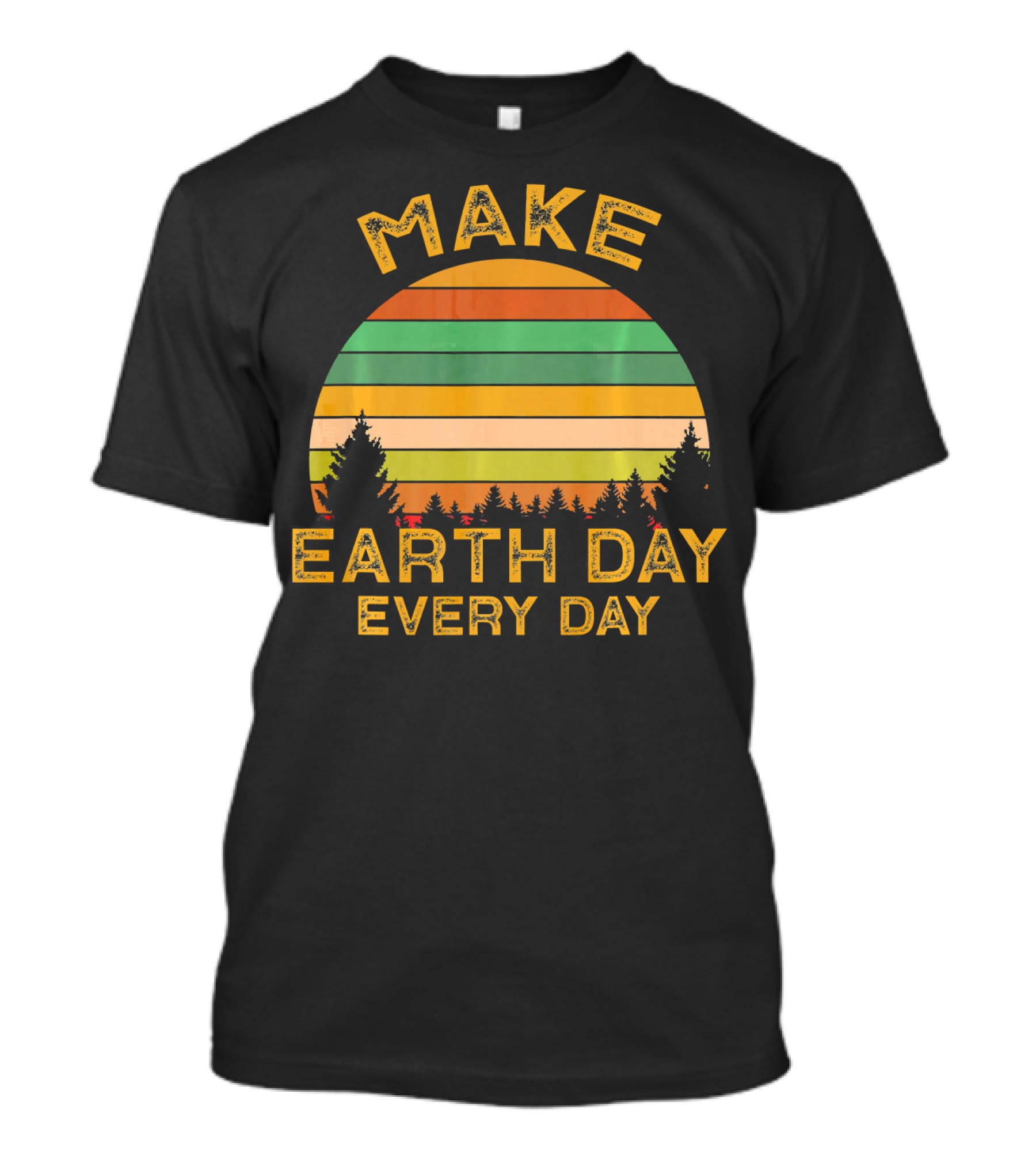 Make Earth Day Every Day Sunset Forest T-Shirt