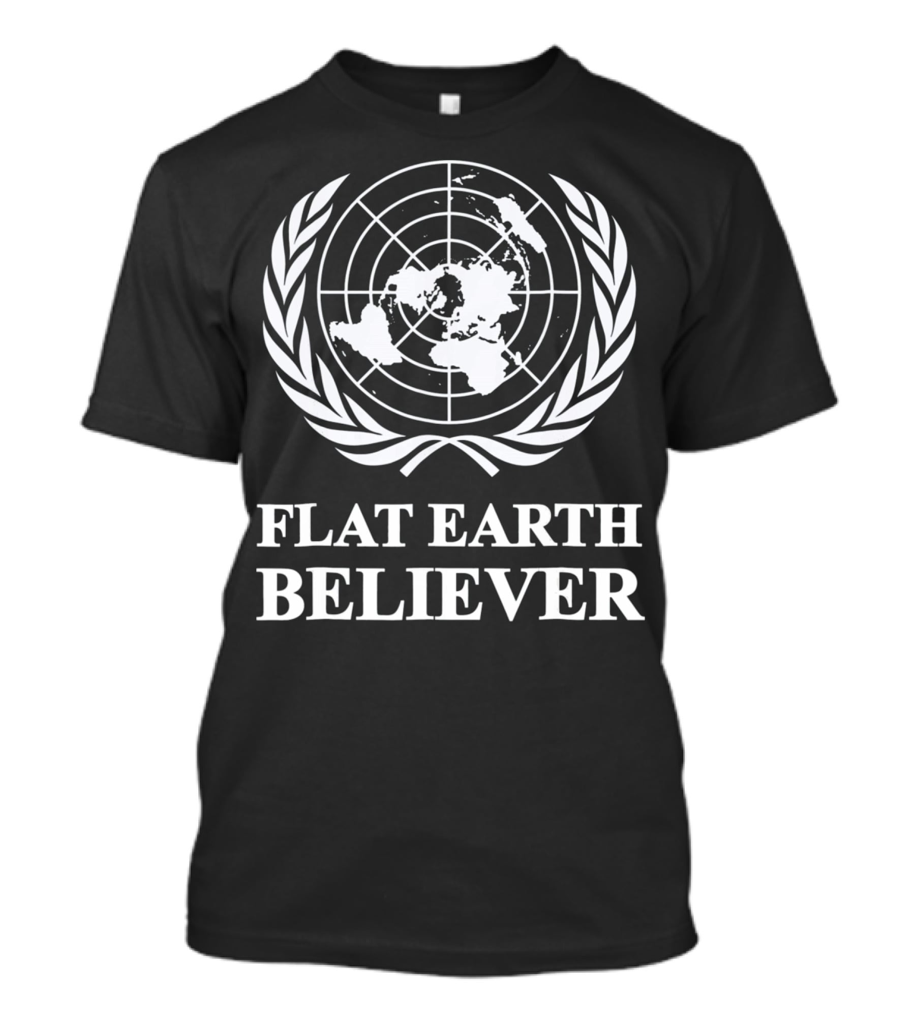 Flat Earth Believer Globe Emblem T-Shirt