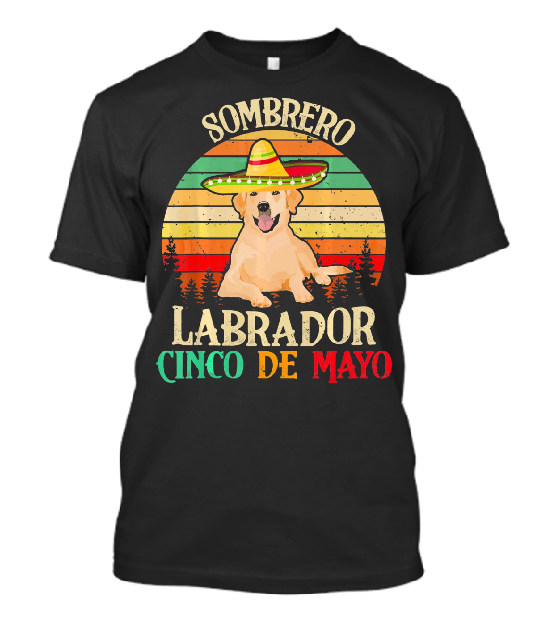 Sombrero Labrador Cinco De Mayo Vintage Happy T-Shirt