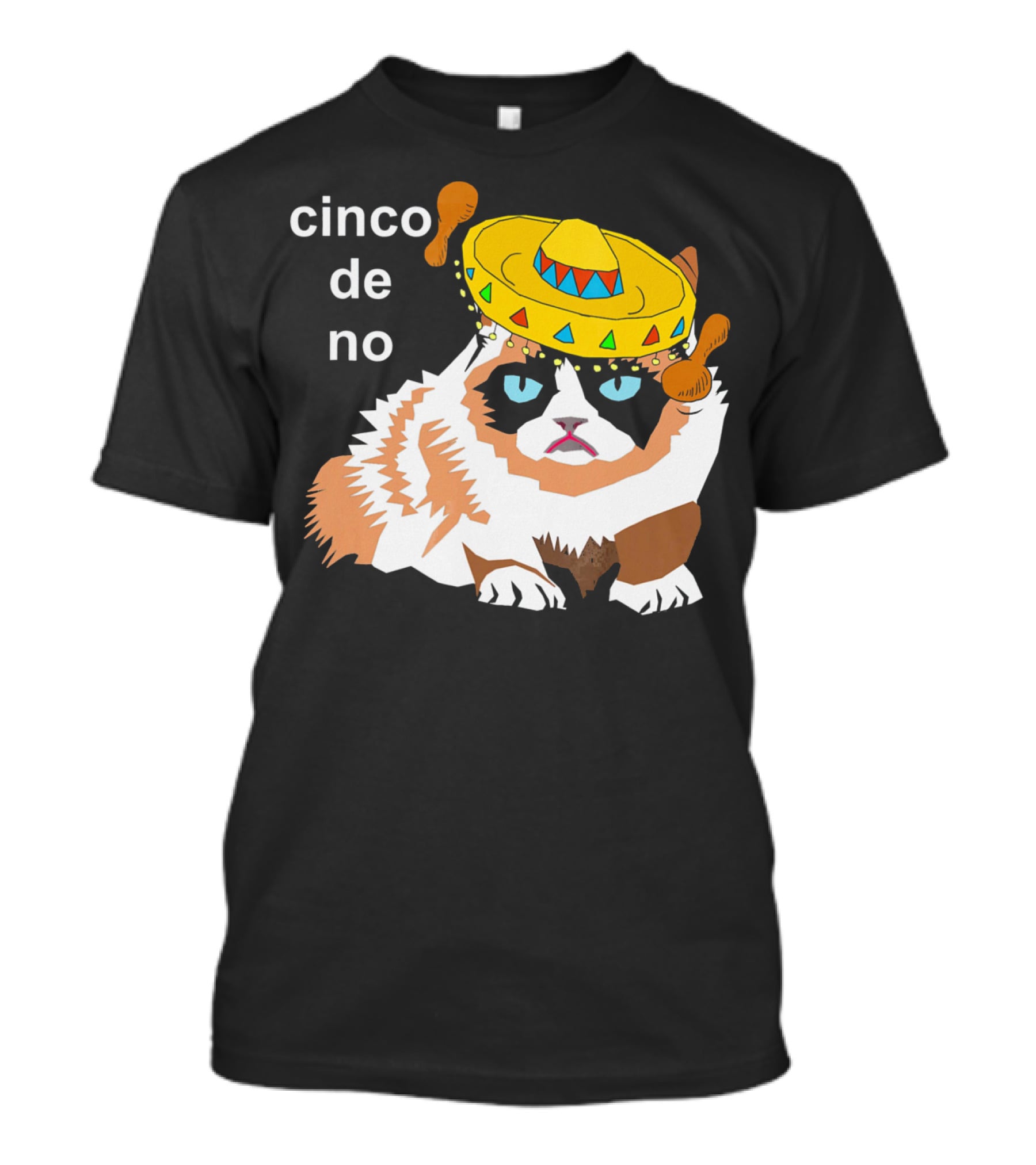 Cinco De No Angry Cat Sombrero Humor T-Shirt