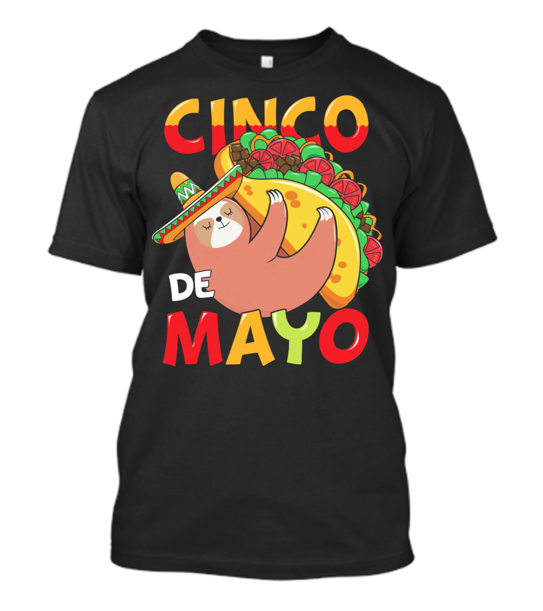 Cinco De Mayo Sloth With Sombrero And Taco T-Shirt