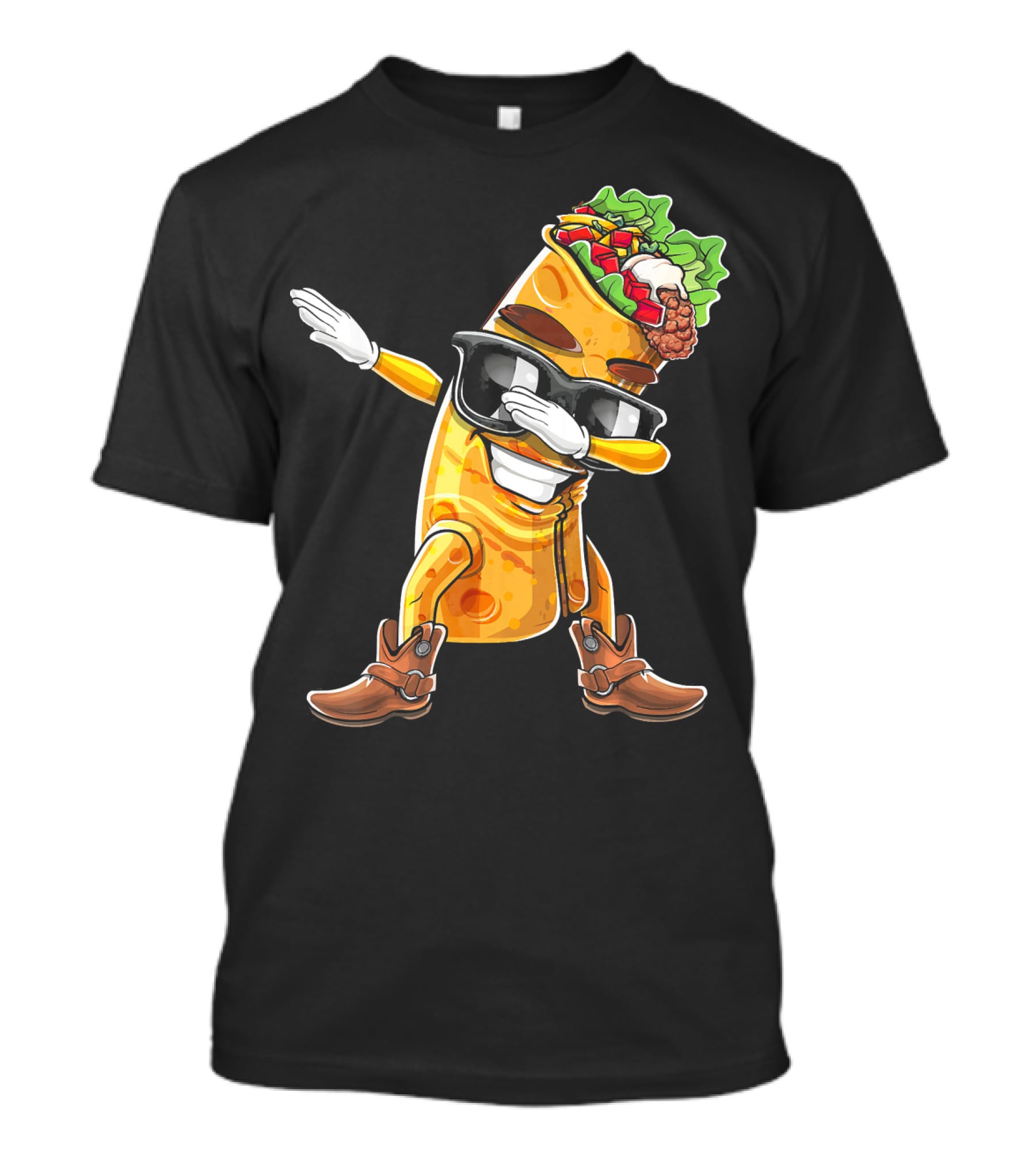 Dabbing Burrito With Cowboy Boots Cinco De Mayo Party T-Shirt