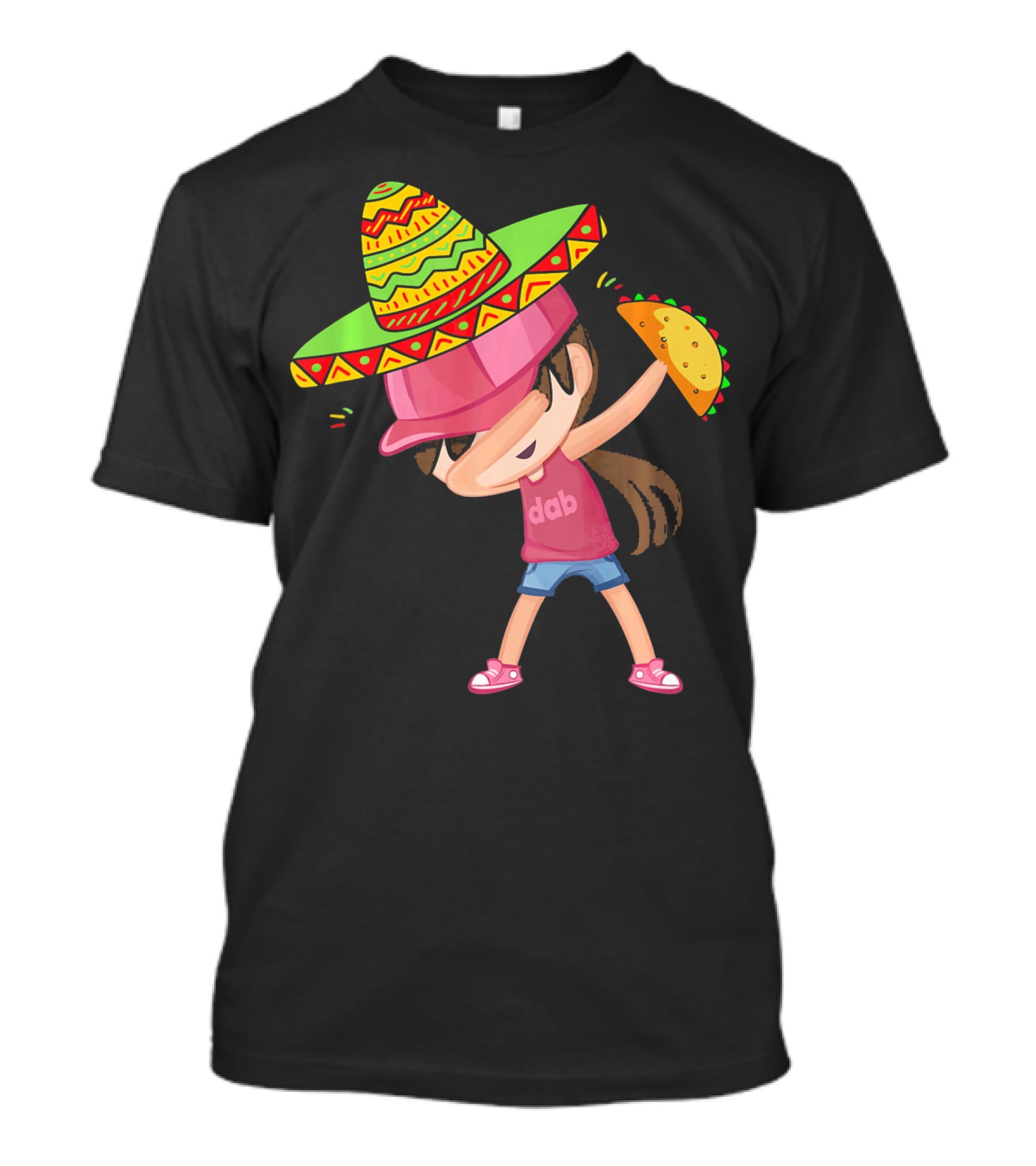 Funny Girl Dab Taco Sombrero Cinco De Mayo T-Shirt