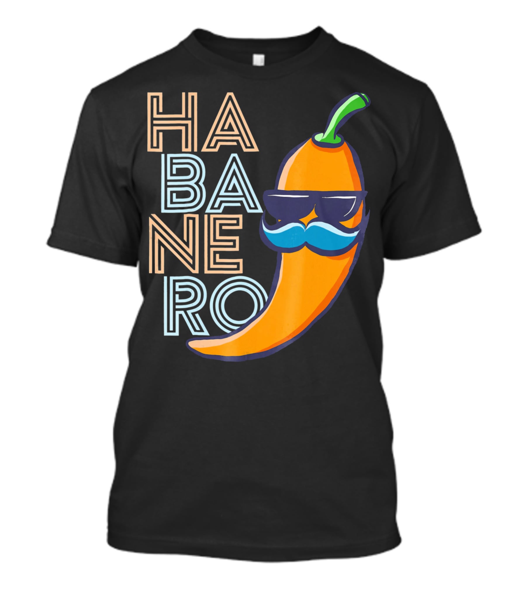 Habanero Lover Emoji Cinco De Mayo Mustache Pepper T-Shirt